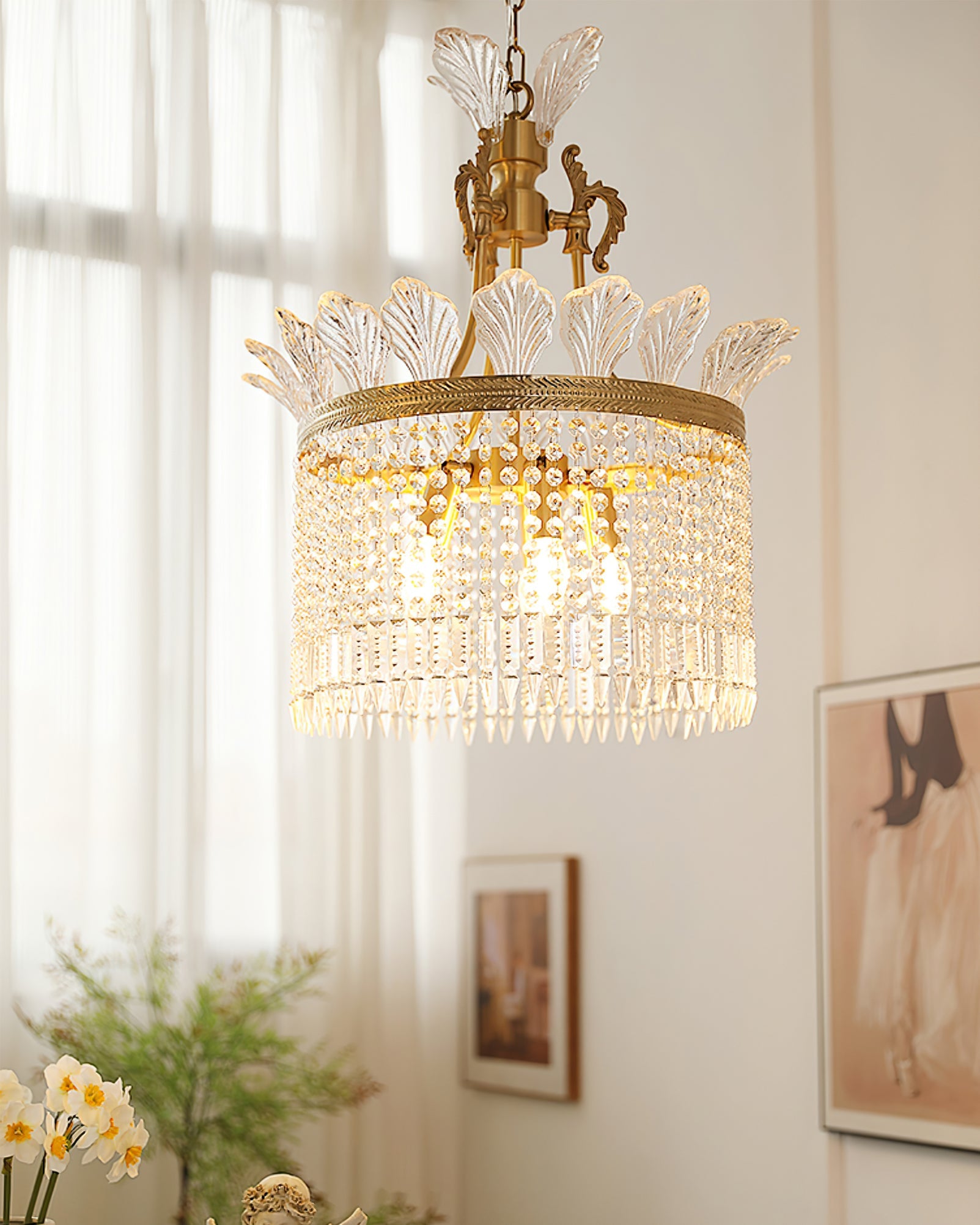FENWICK LACE TRIMMED CEILING LIGHT