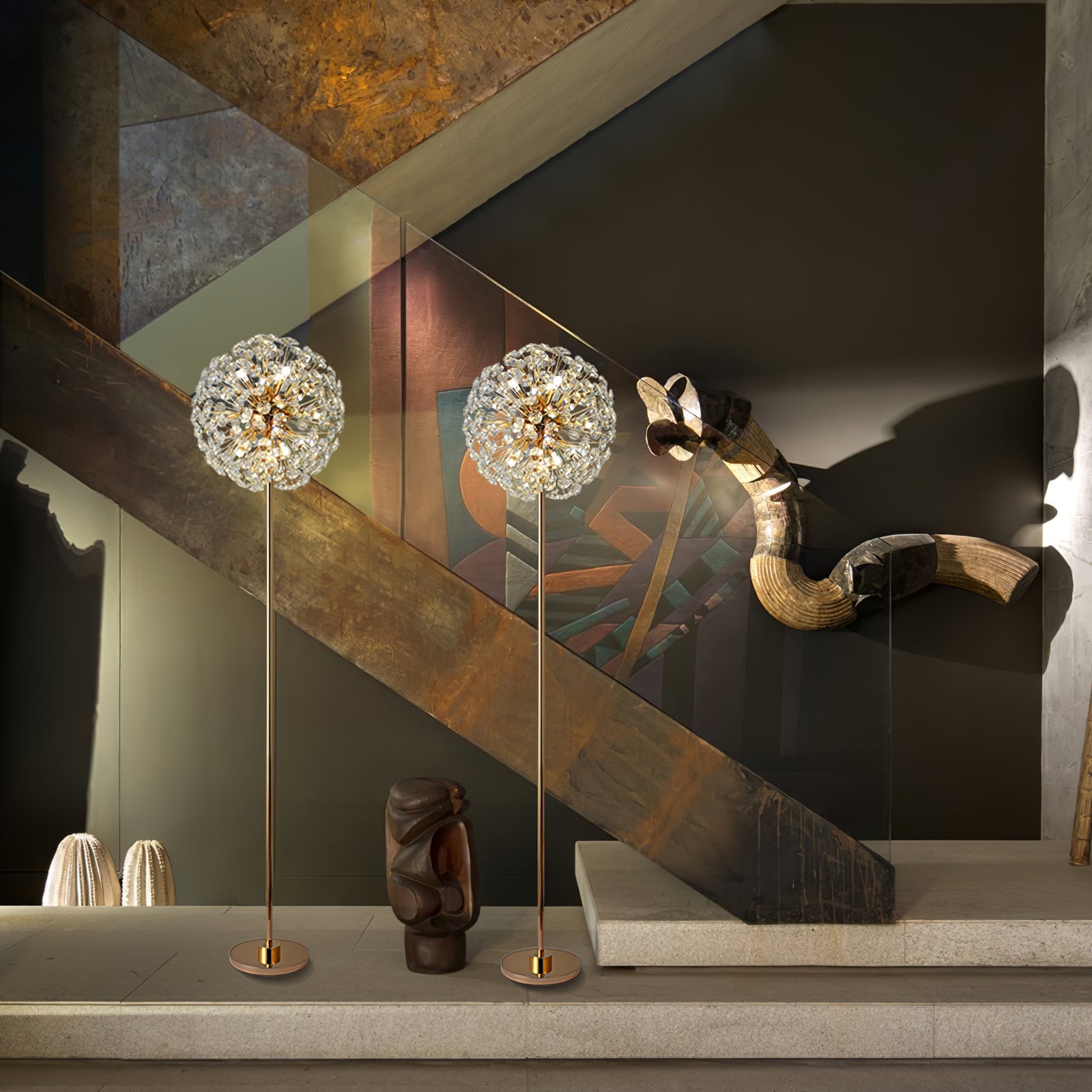 WINTHORPE CRYSTAL BLOOM FLOOR LANTERN