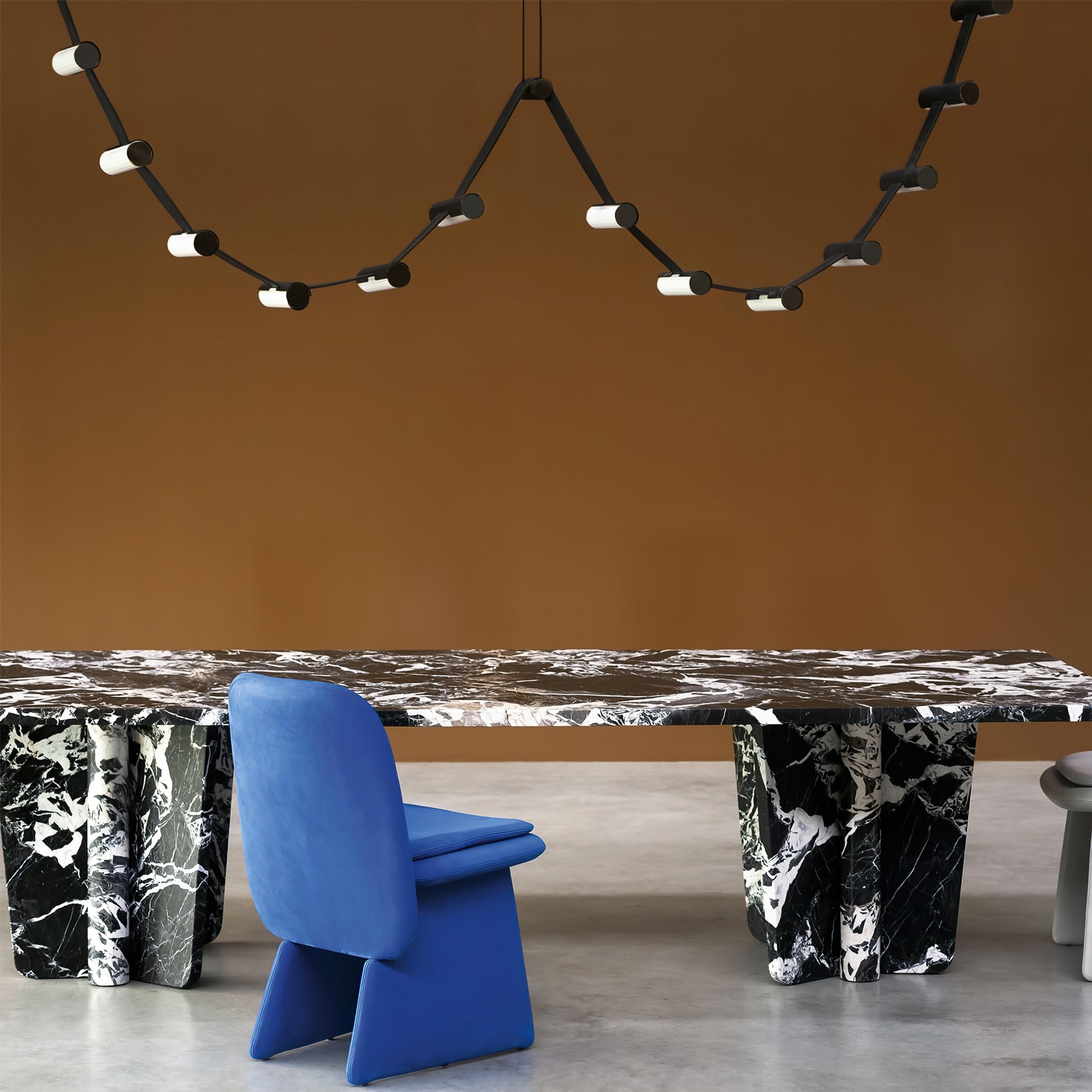 RAVENSCROFT CURVED LEATHER CEILING LIGHT