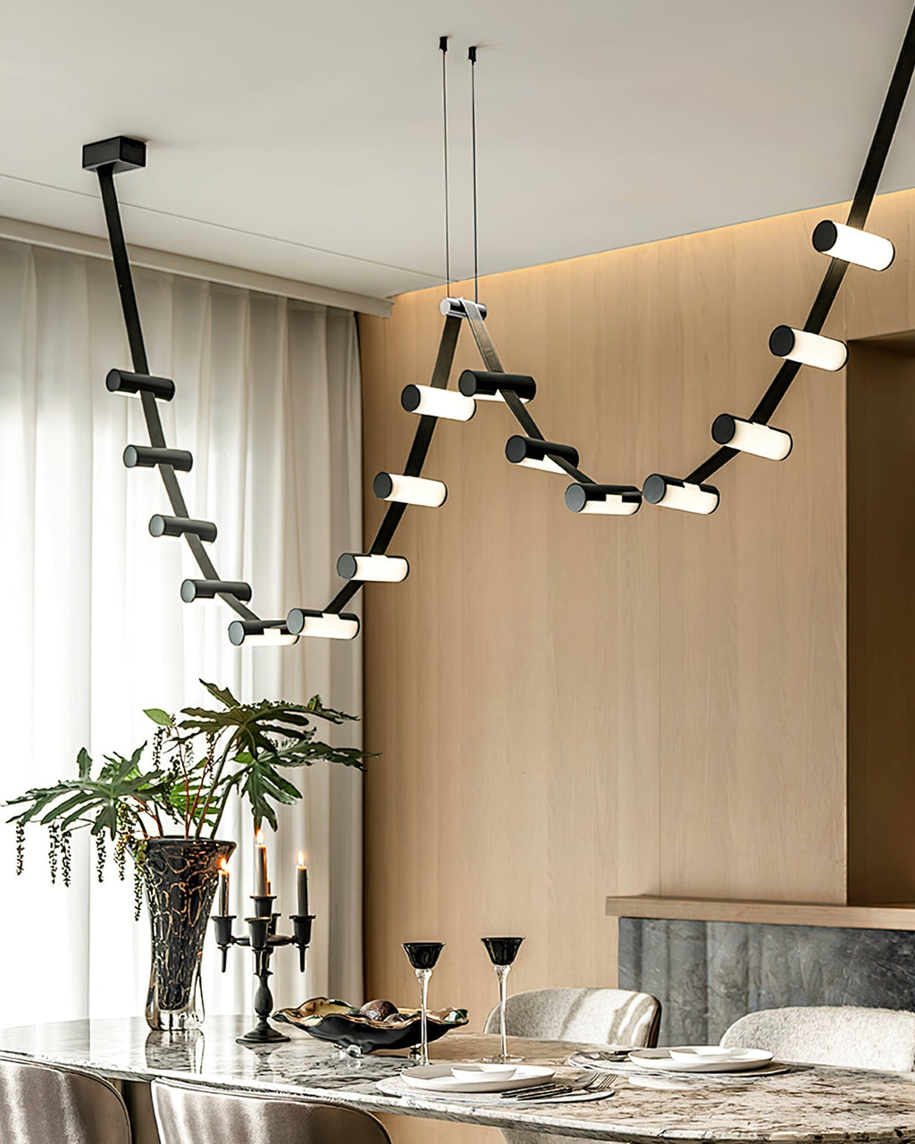 RAVENSCROFT CURVED LEATHER CEILING LIGHT