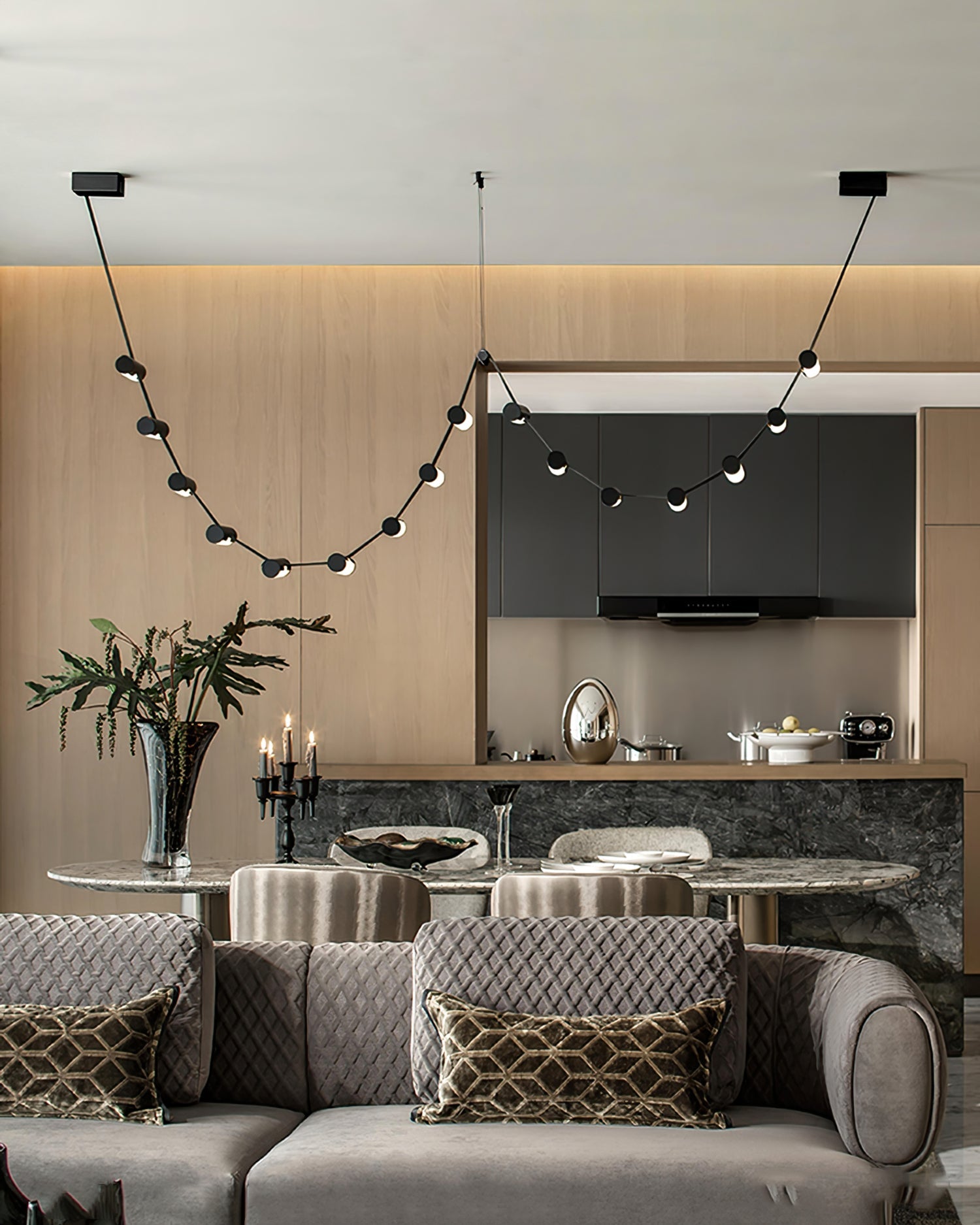 RAVENSCROFT CURVED LEATHER CEILING LIGHT