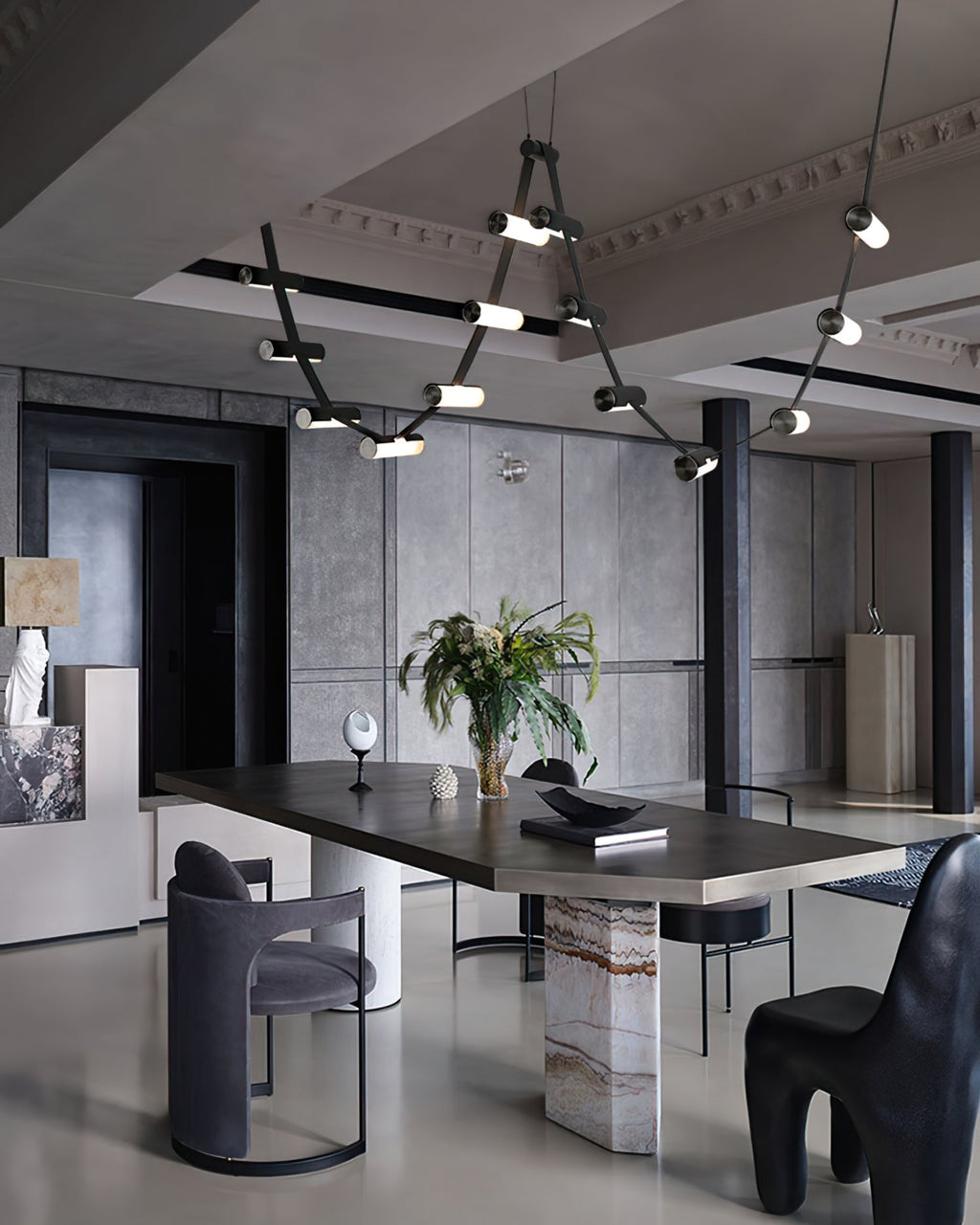 RAVENSCROFT CURVED LEATHER CEILING LIGHT
