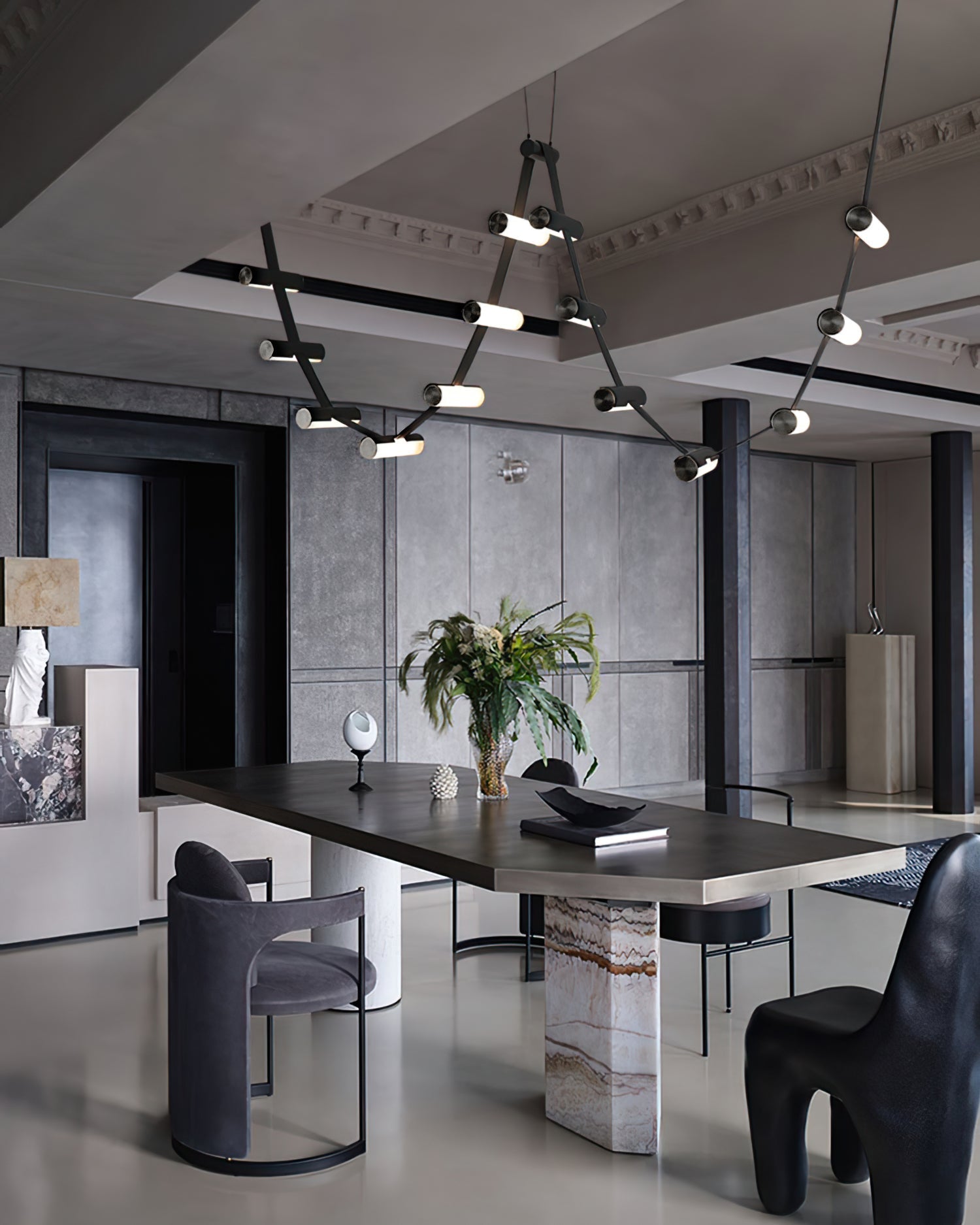 RAVENSCROFT CURVED LEATHER CEILING LIGHT