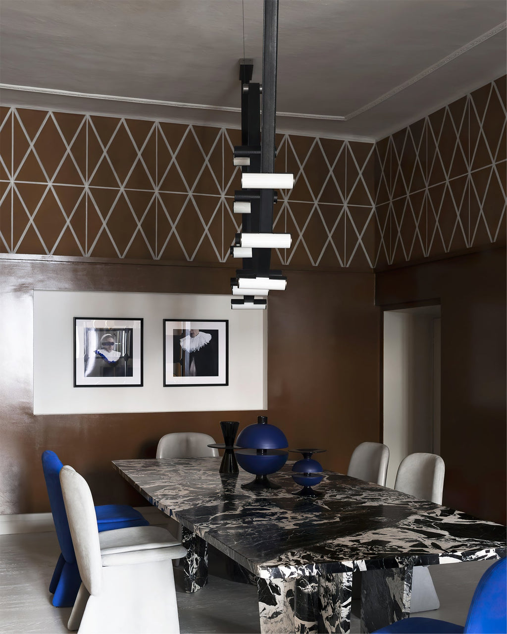 RAVENSCROFT CURVED LEATHER CEILING LIGHT