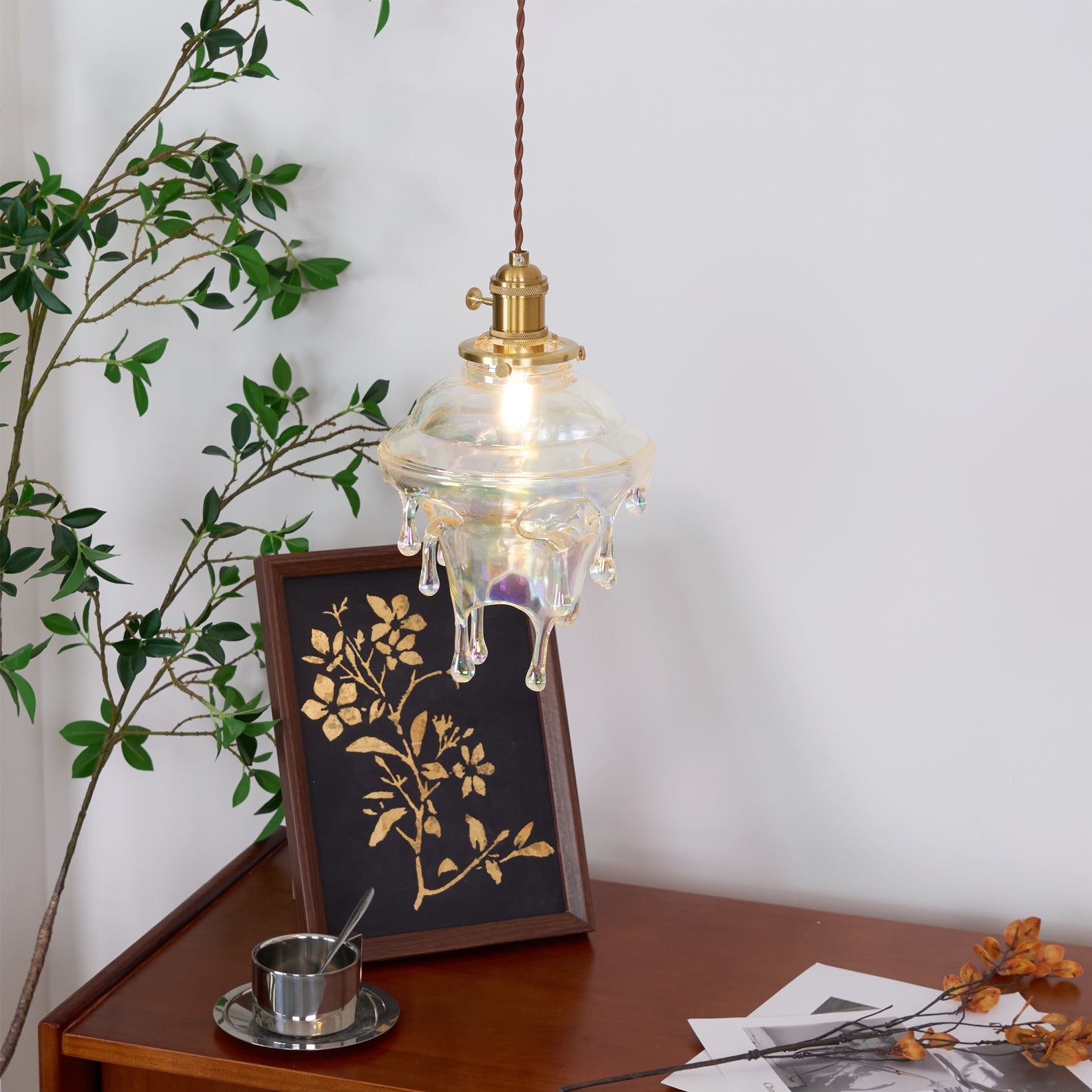 RIVERTIDE AQUA RESIN HANGING LANTERN
