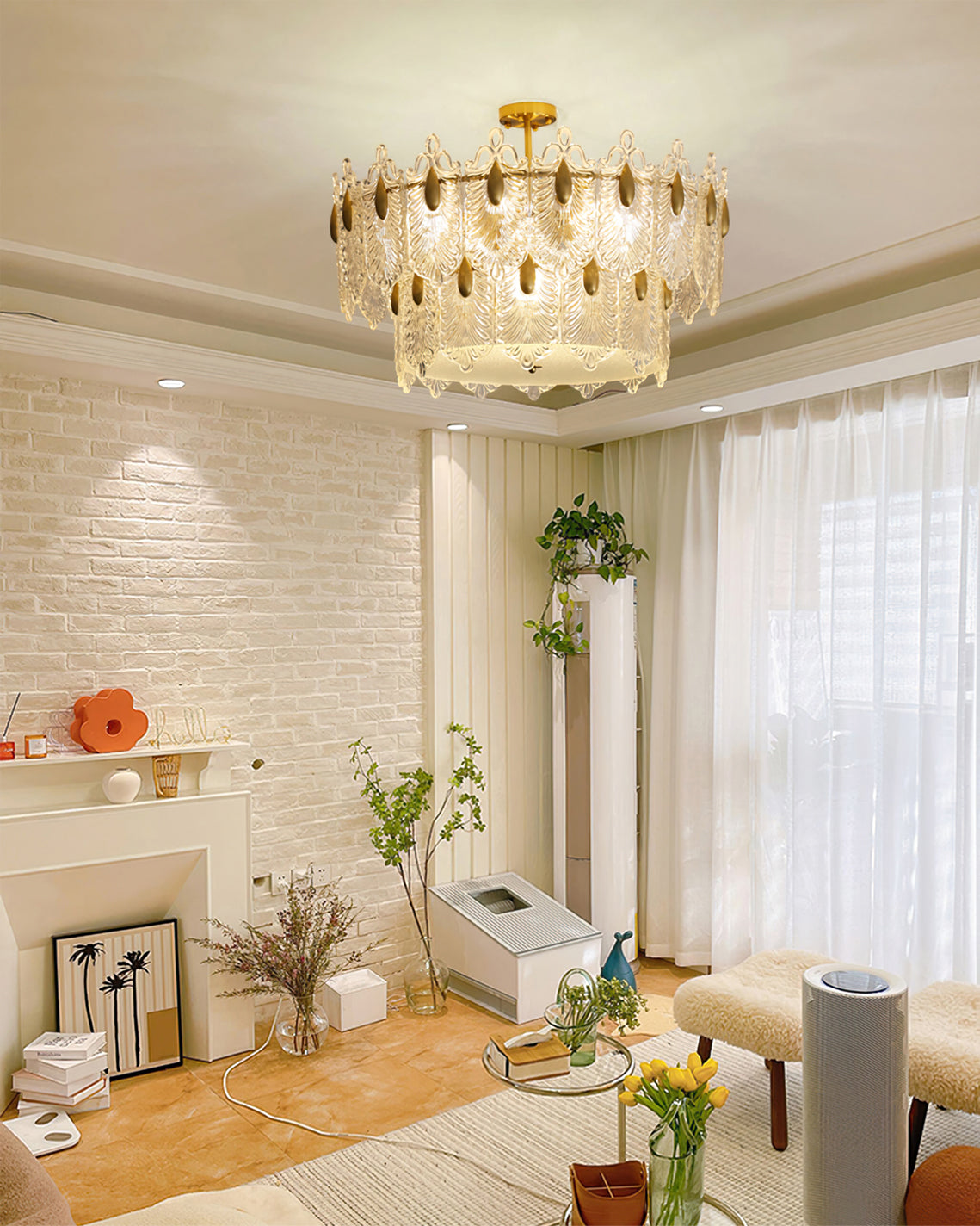 VANDERBILT CRYSTAL TEARDROP LUMINAIRE