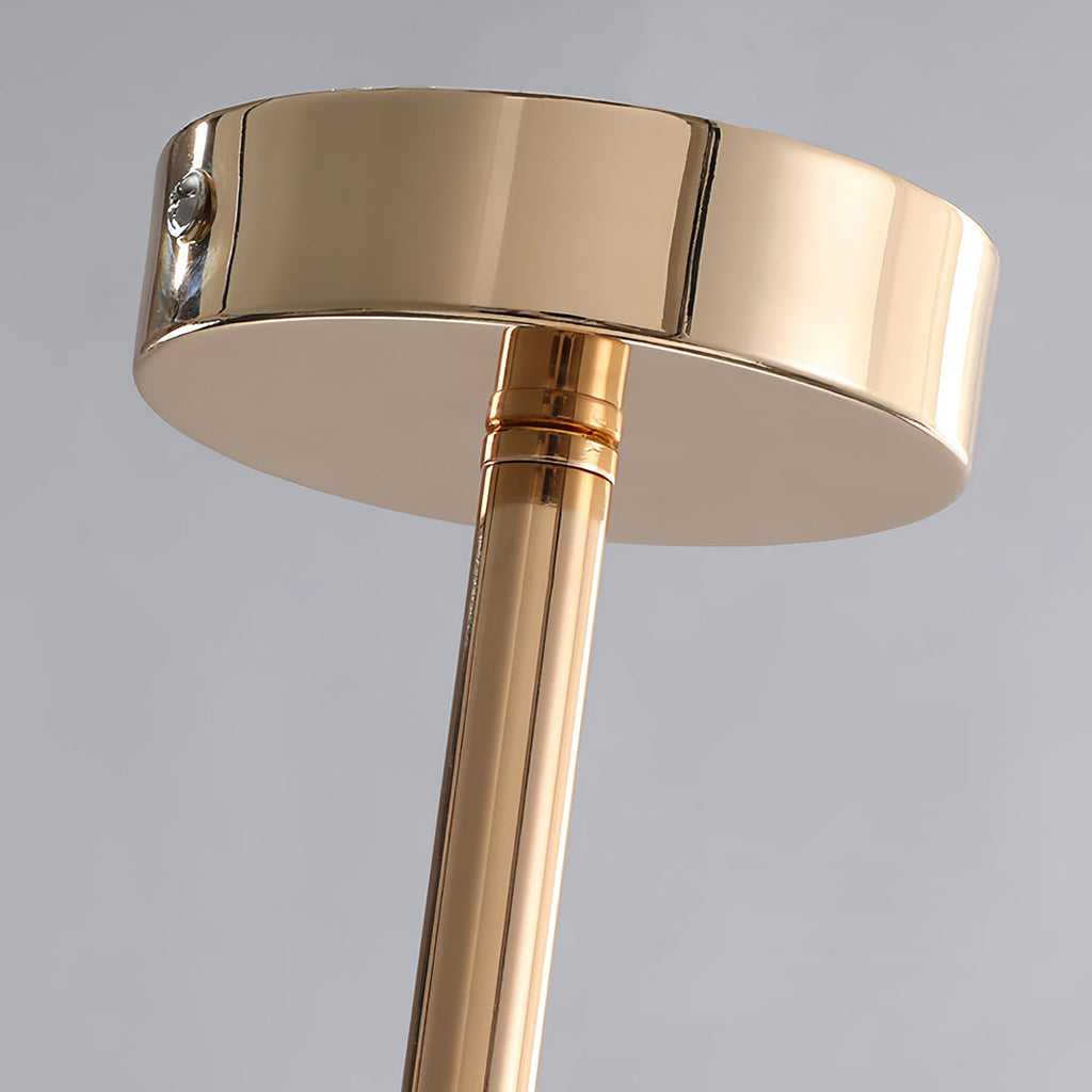 WINTHORPE SIX-BULB GLASS CEILING LANTERN WITH GOLD ACCENTS