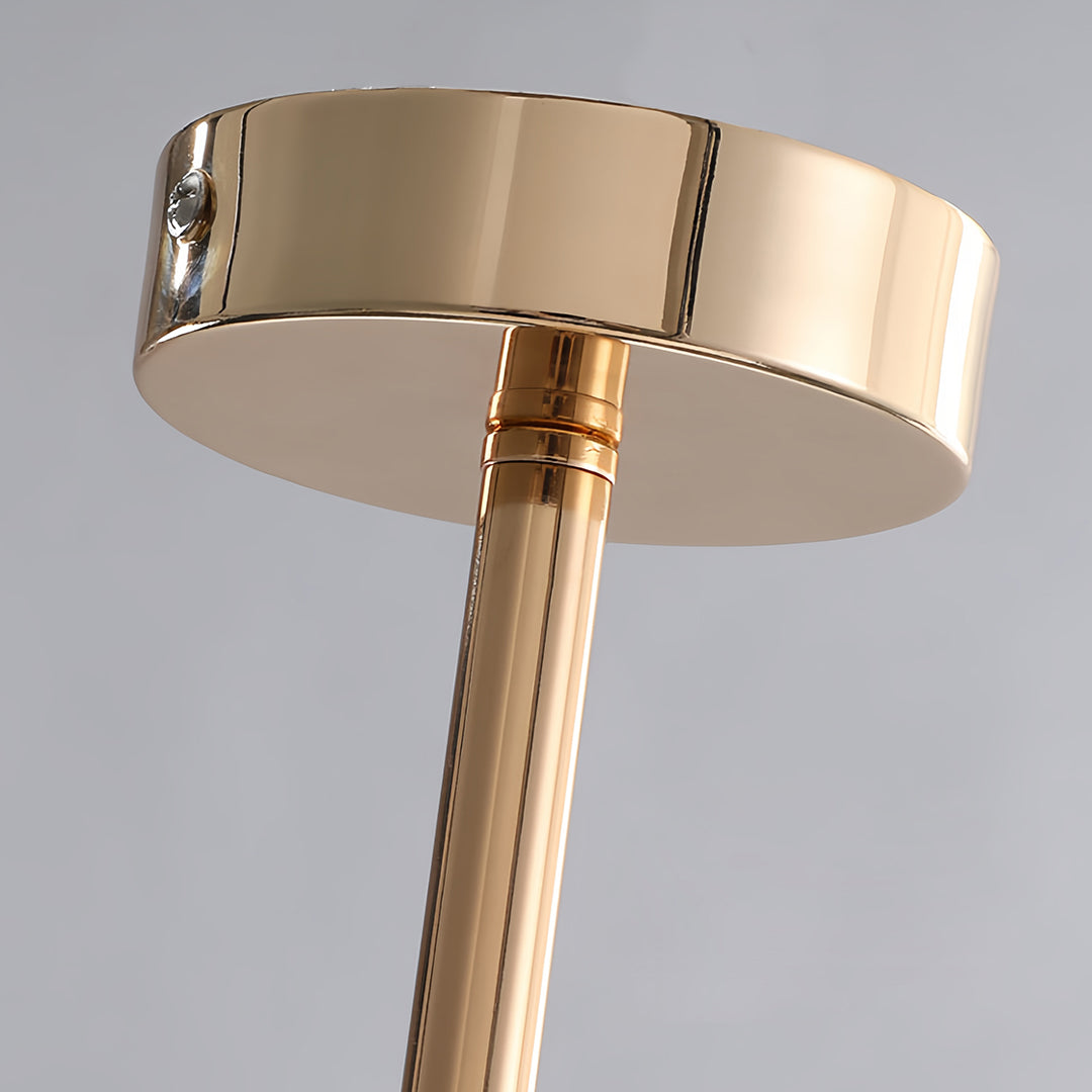 WINTHORPE SIX-BULB GLASS CEILING LANTERN WITH GOLD ACCENTS