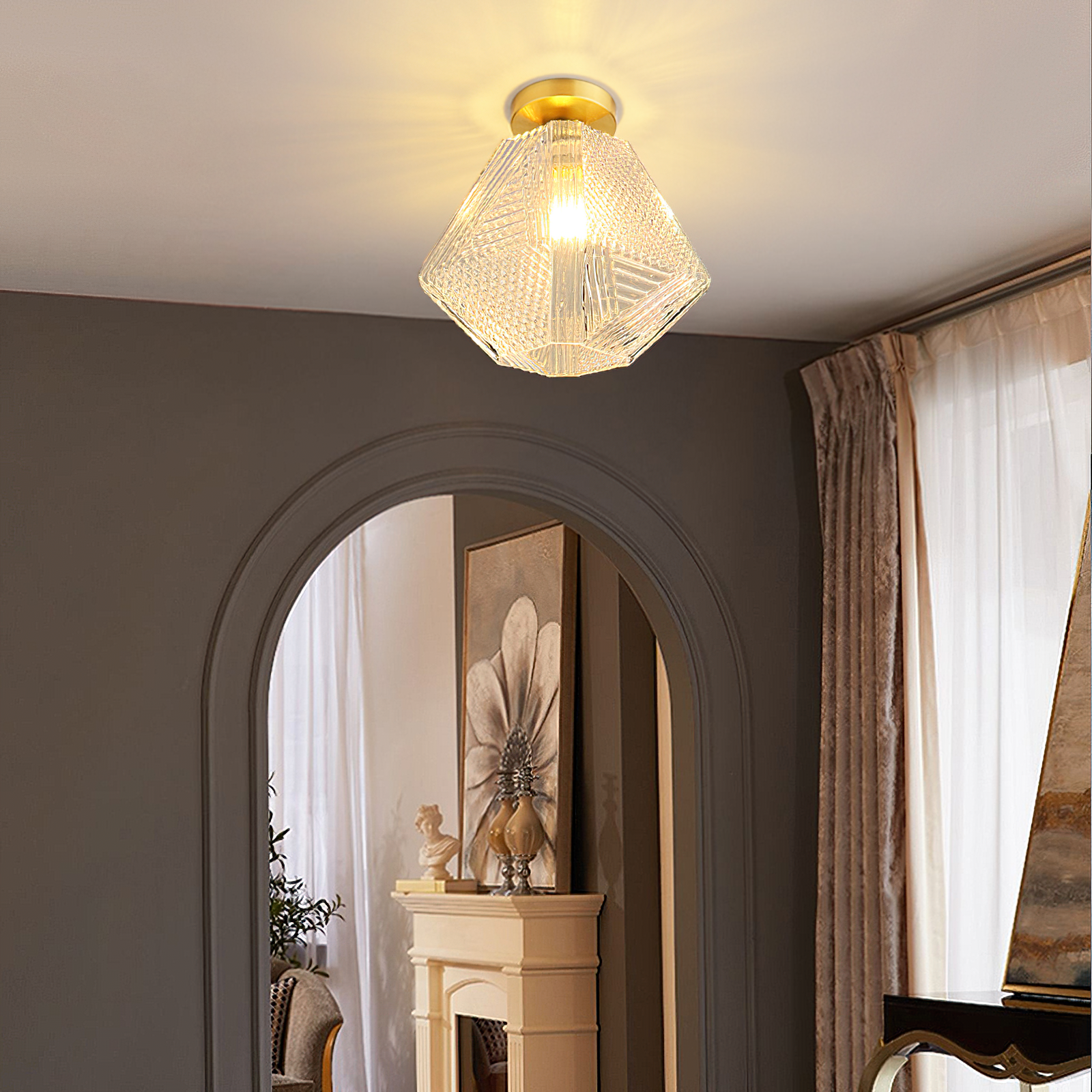 CHARLESTON DIAMOND GEOMETRIC CEILING LANTERN