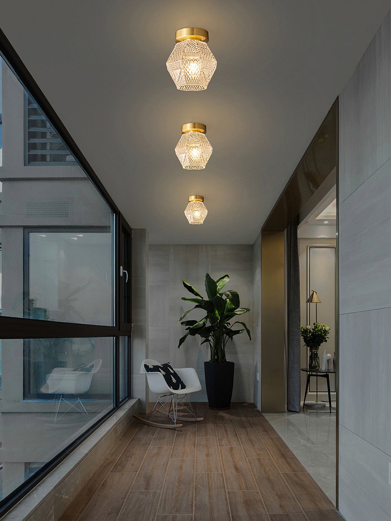CHARLESTON DIAMOND GEOMETRIC CEILING LANTERN