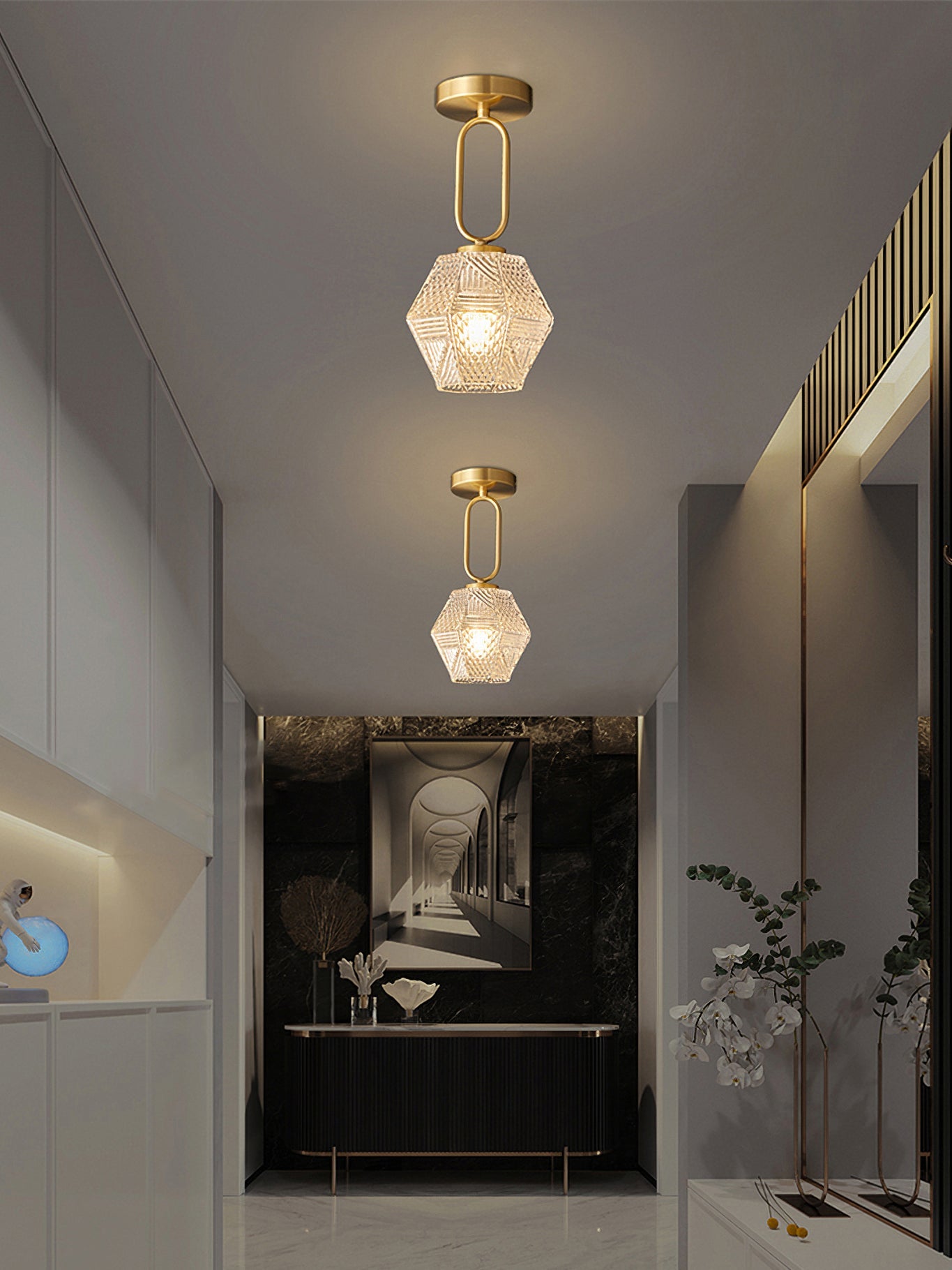 CHARLESTON DIAMOND GEOMETRIC CEILING LANTERN