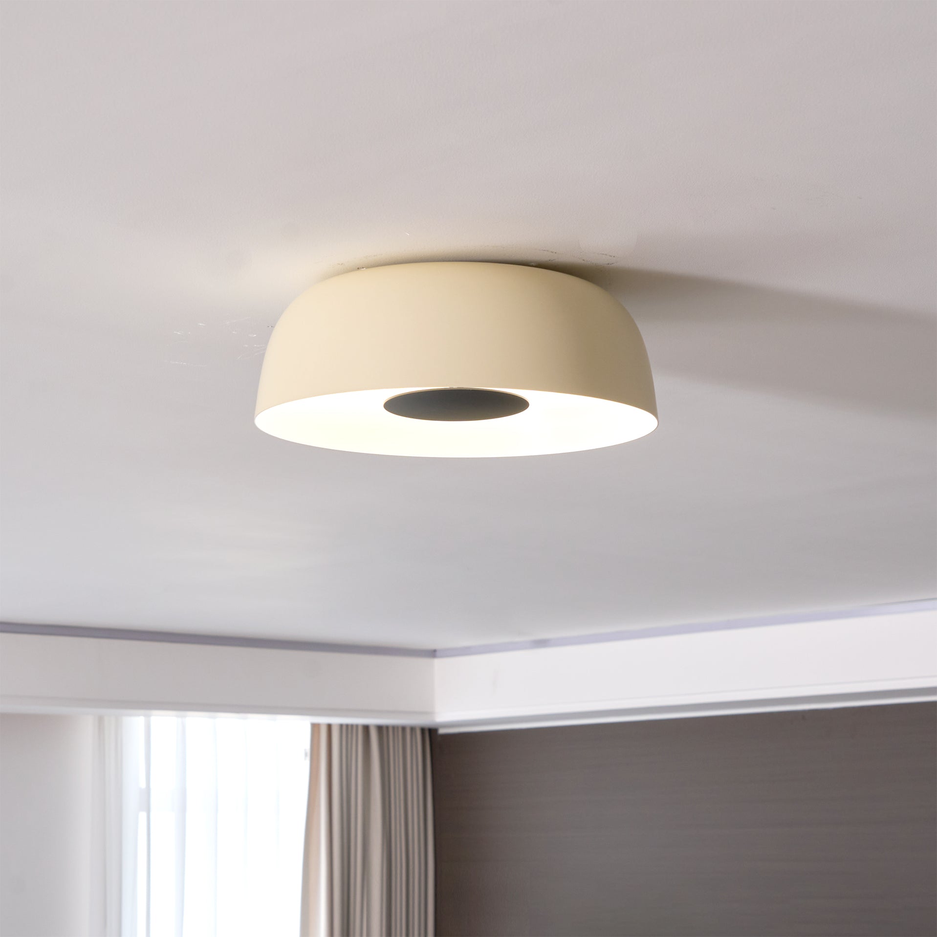 HALSTEAD DRUM-SHAPED WOODEN CEILING LUMINAIRE