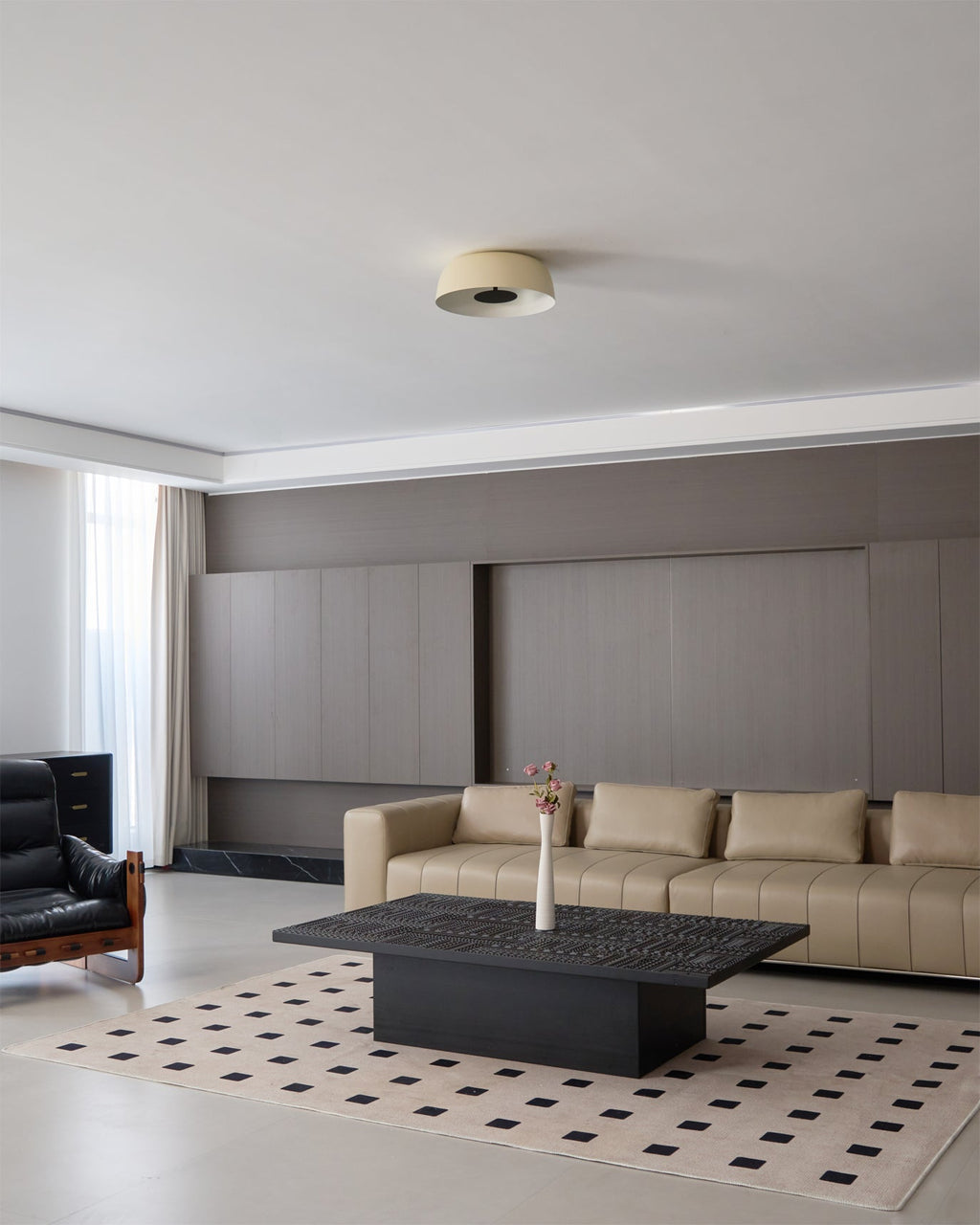 HALSTEAD DRUM-SHAPED WOODEN CEILING LUMINAIRE