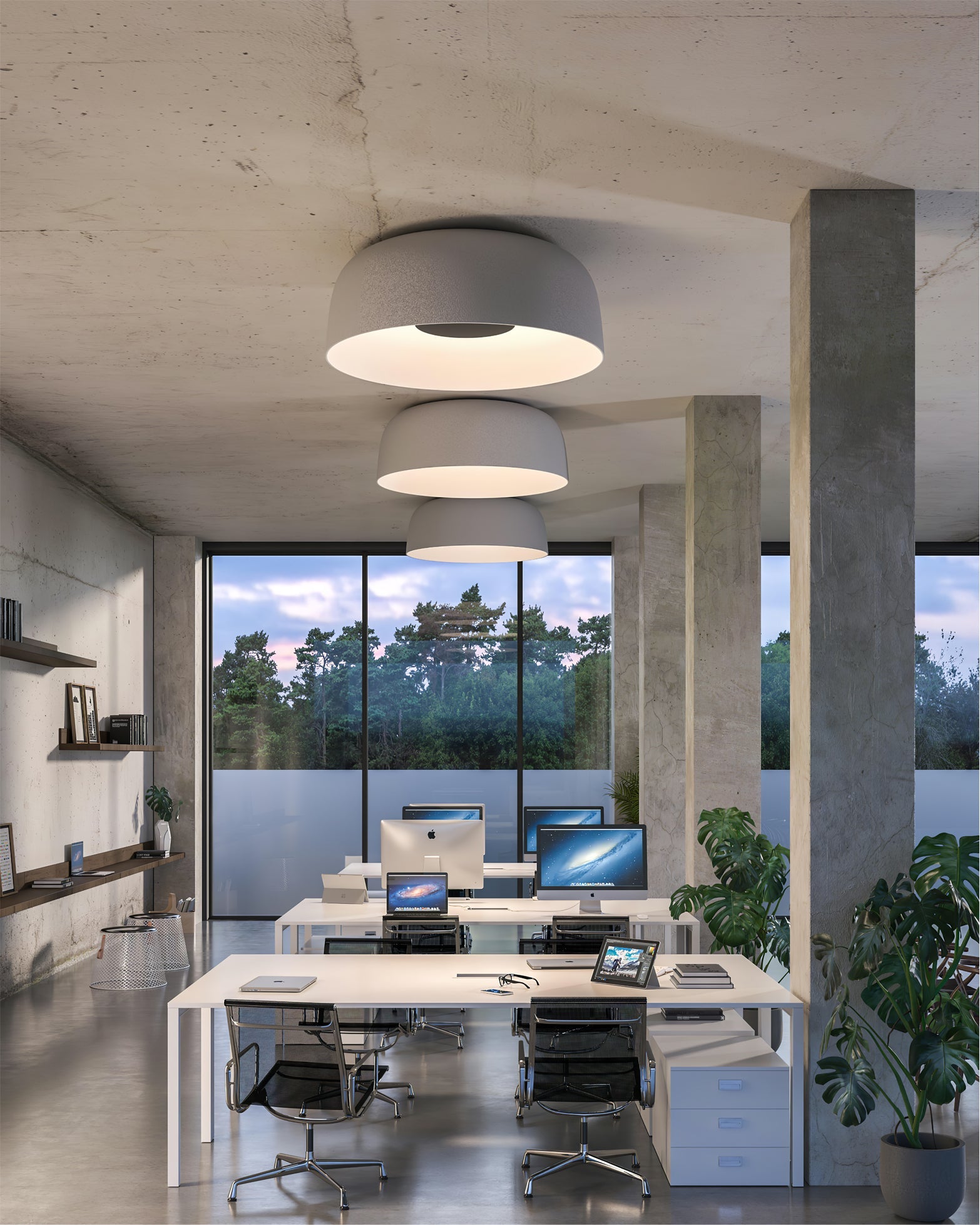 HALSTEAD DRUM-SHAPED WOODEN CEILING LUMINAIRE