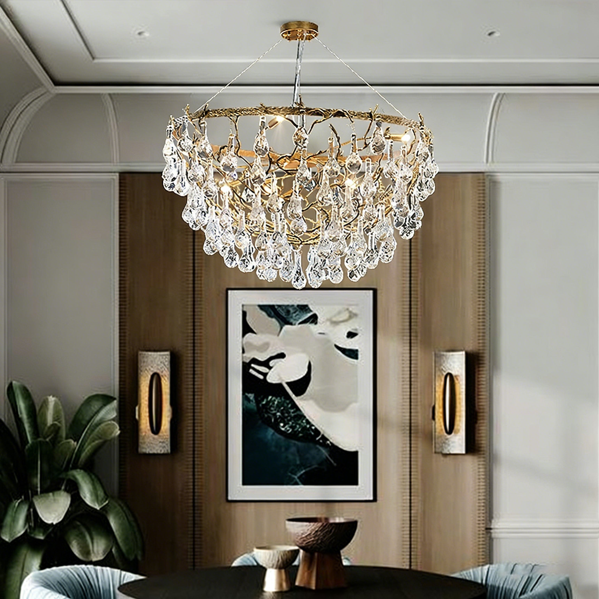 WINTHROP CRYSTAL TEARDROP HANGING LIGHT