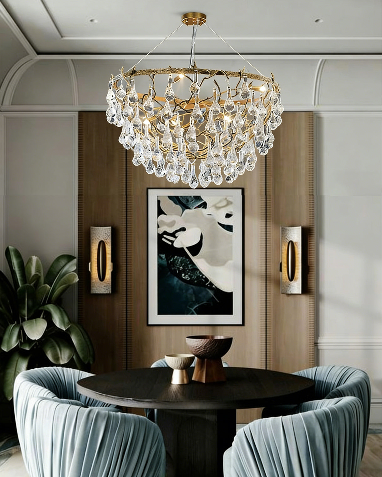 WINTHROP CRYSTAL TEARDROP HANGING LIGHT