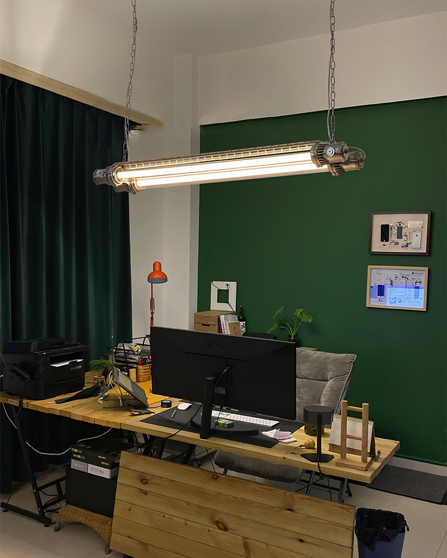 WINTHROP TWIN TUBE SILVER LUMINAIRE