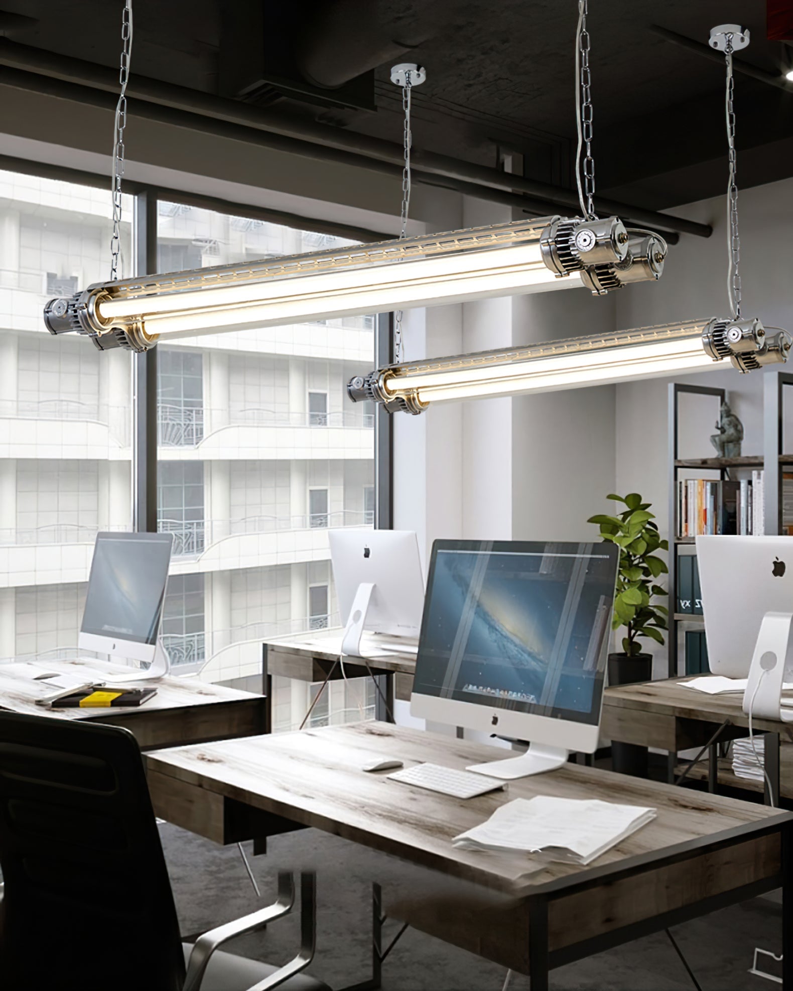 WINTHROP TWIN TUBE SILVER LUMINAIRE