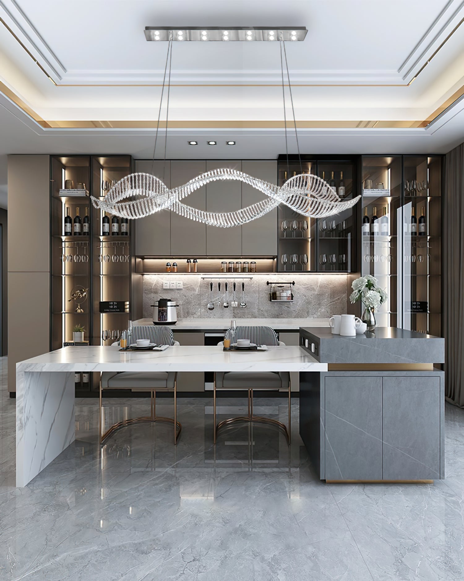 VANDERBILT CRYSTAL DROPLET CHANDELIER