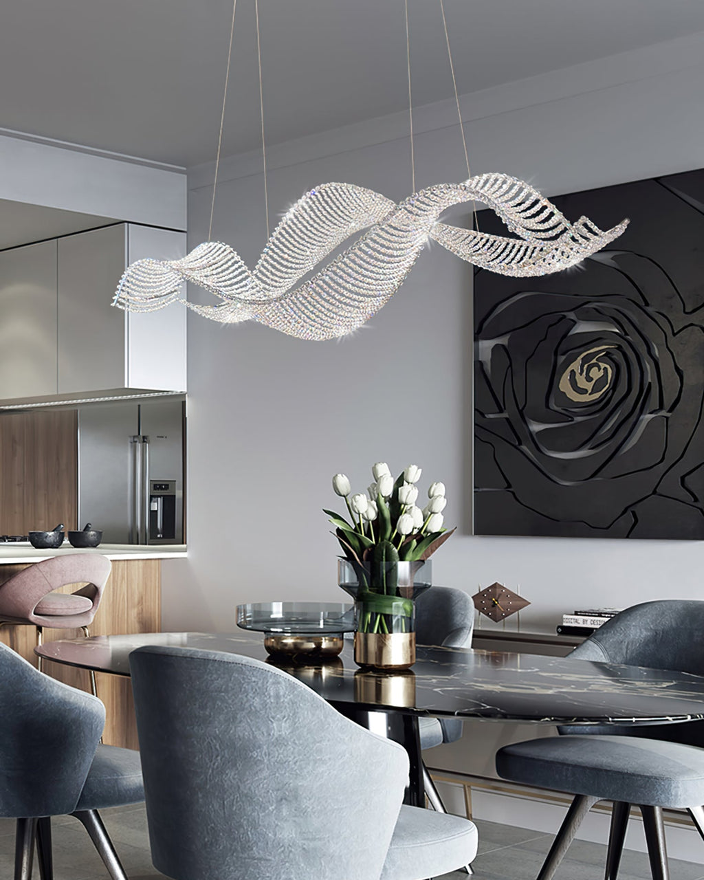 VANDERBILT CRYSTAL DROPLET CHANDELIER