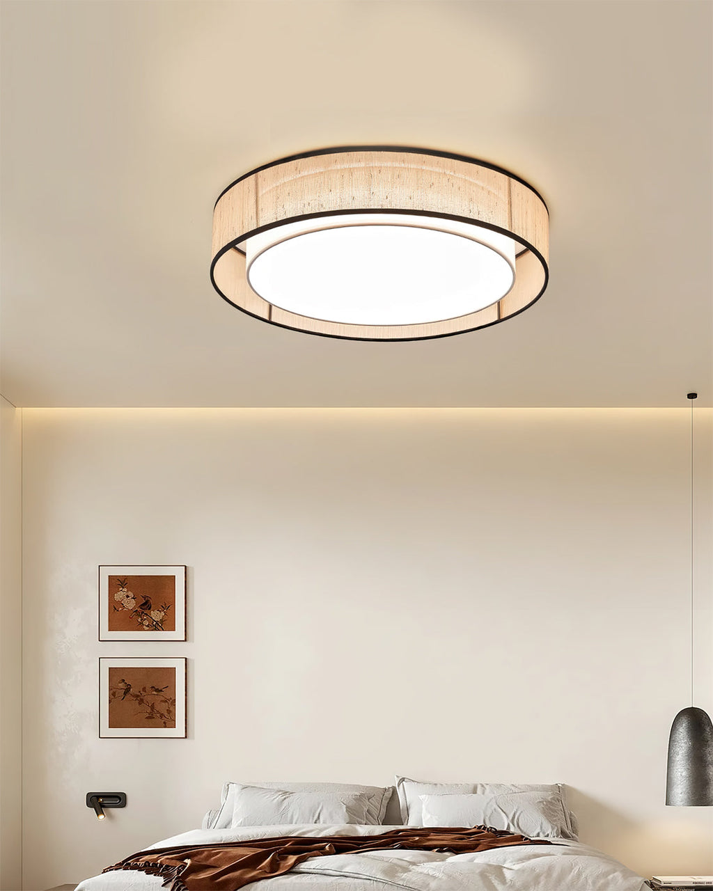 RAVENHALL VINTAGE GLASS FLUSH MOUNT LIGHT