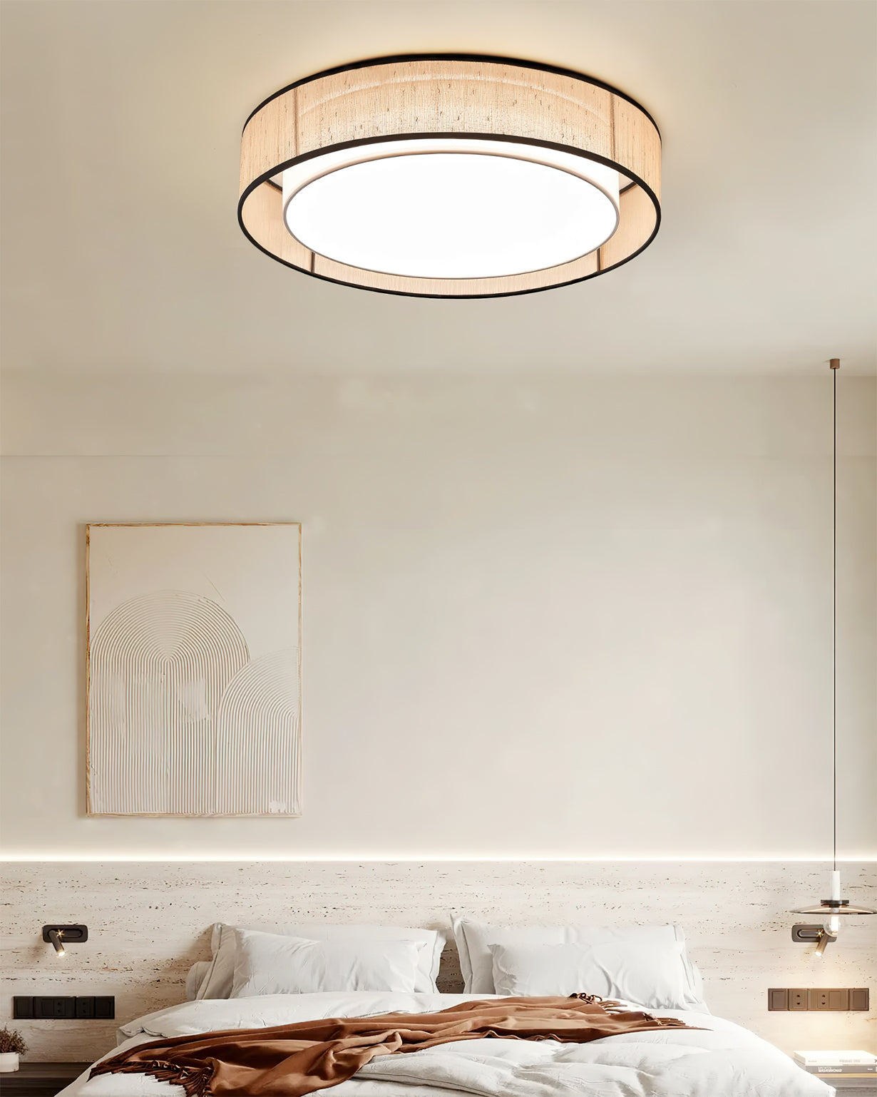 RAVENHALL VINTAGE GLASS FLUSH MOUNT LIGHT