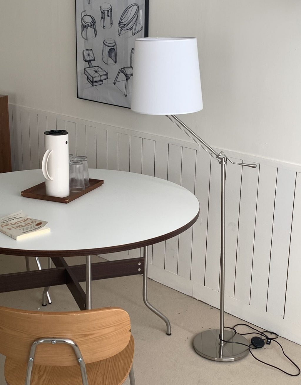 VANDERBILT TAPERED SILK SHADE FLOOR LIGHT
