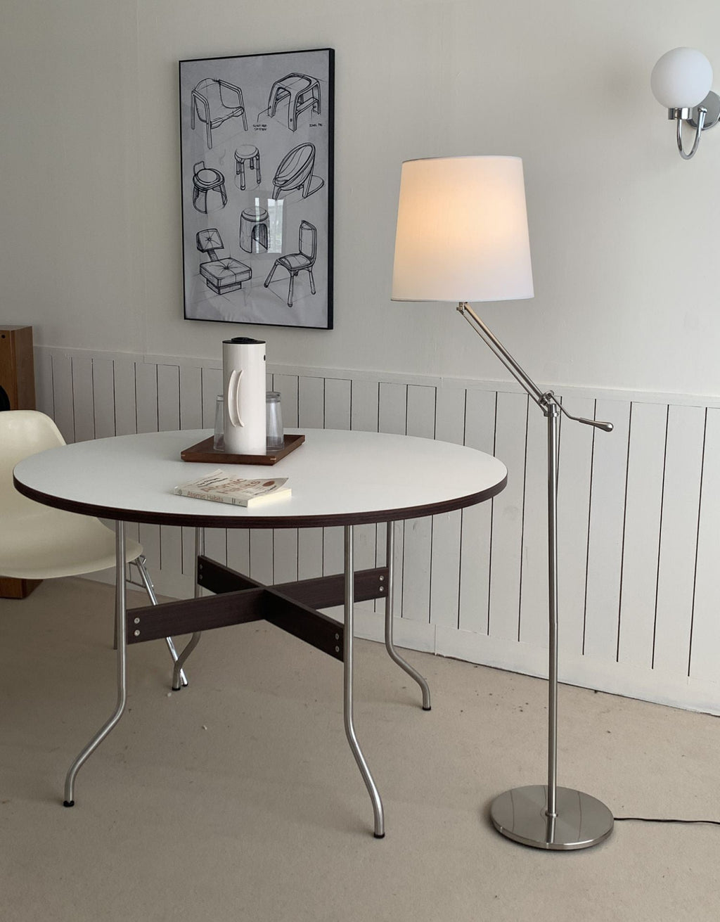 VANDERBILT TAPERED SILK SHADE FLOOR LIGHT