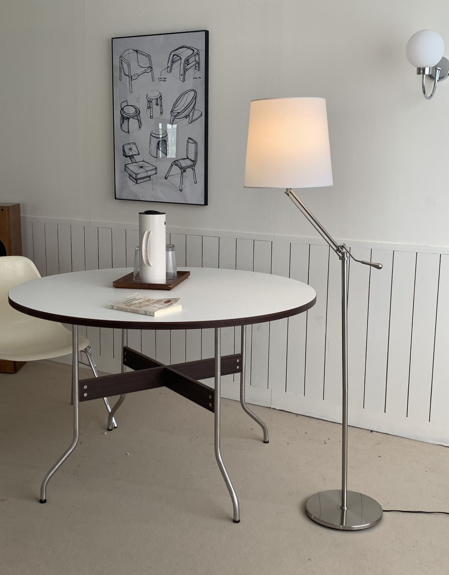 VANDERBILT TAPERED SILK SHADE FLOOR LIGHT