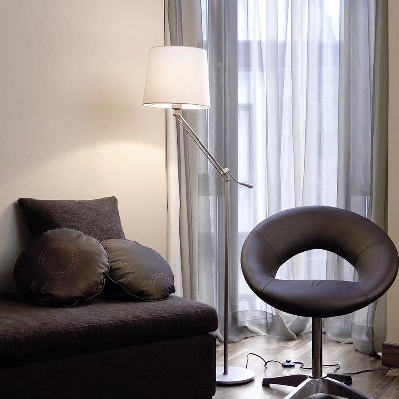 VANDERBILT TAPERED SILK SHADE FLOOR LIGHT