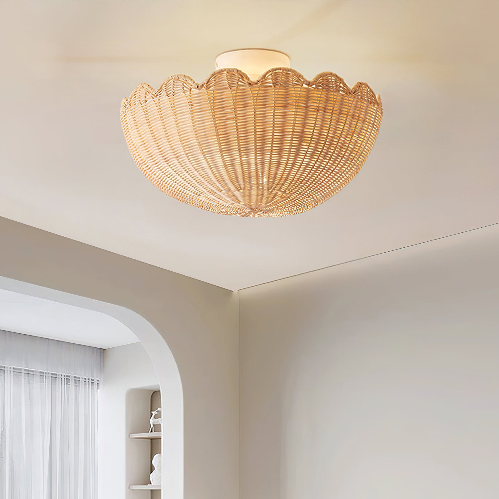 FENWICK BRASS ROUNDED FLUSH MOUNT LIGHT