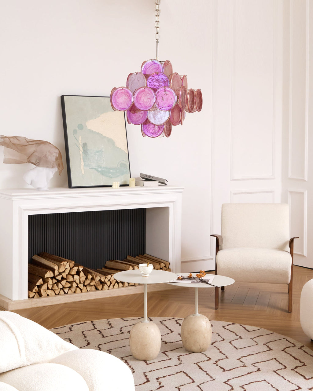 FLORENCE ROSE DISK MURANO CEILING LANTERN