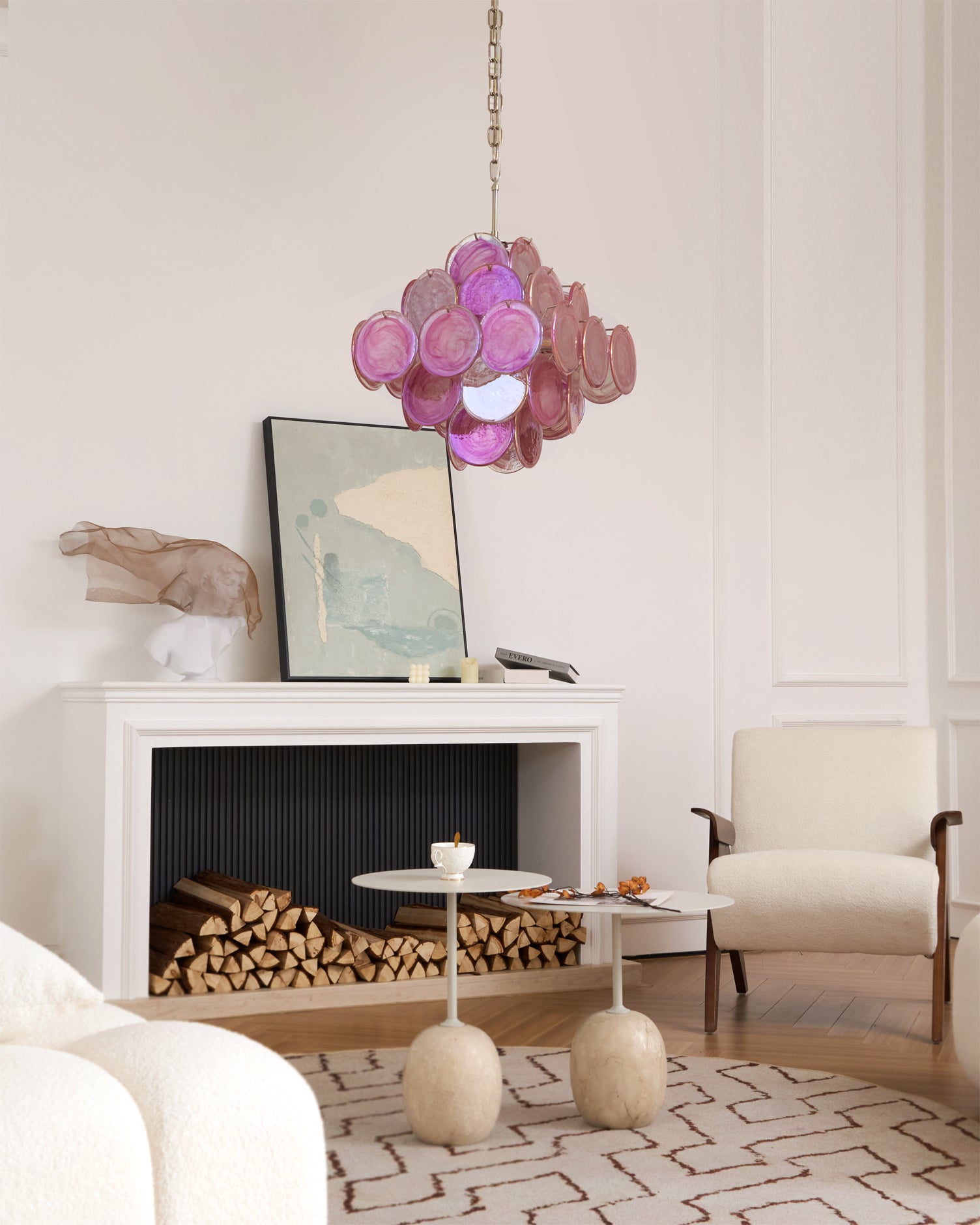 FLORENCE ROSE DISK MURANO CEILING LANTERN