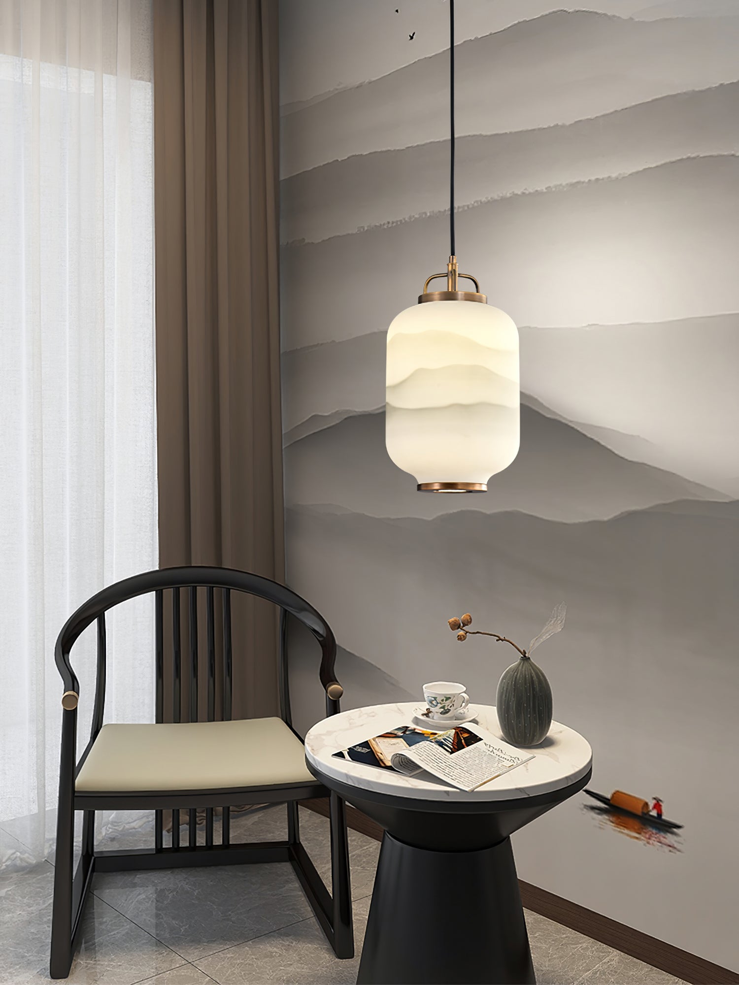 CHARLESTON HEIGHTS MINIATURE GLASS HANGING LANTERN