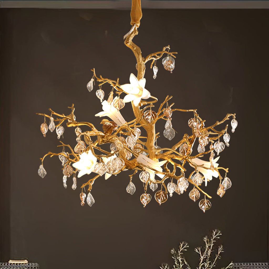 VERITY BLOOMING CRYSTAL CANDELABRA
