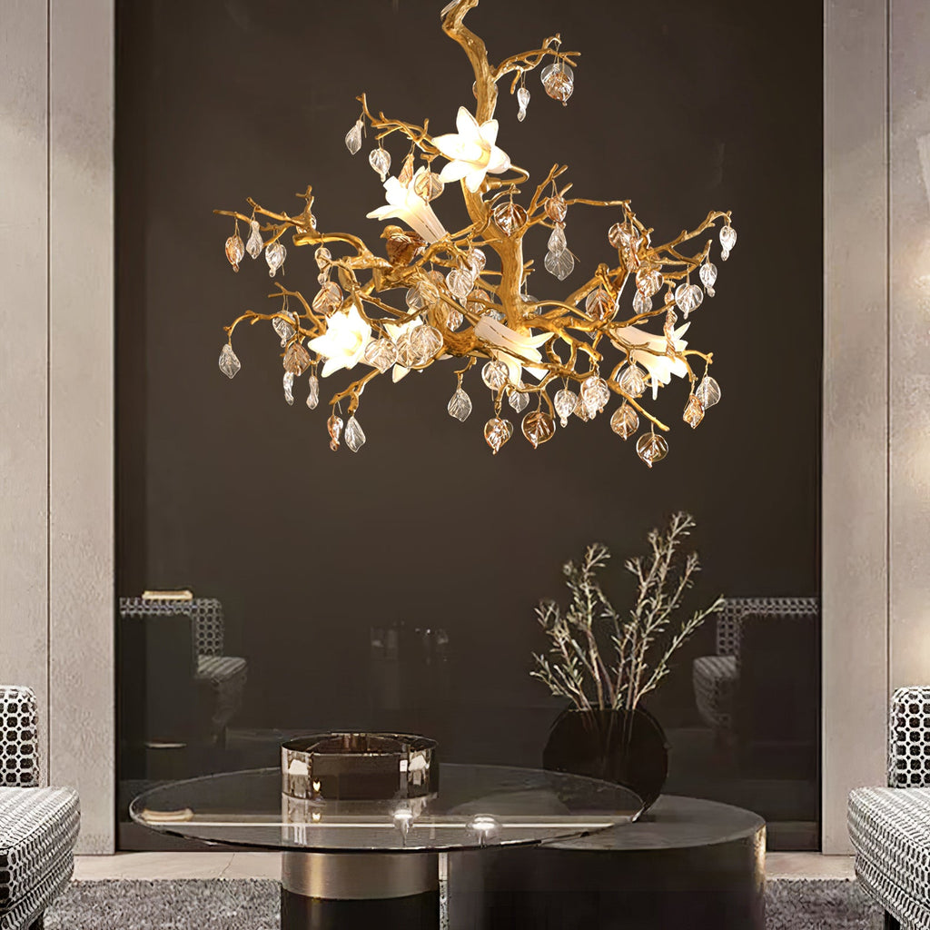 VERITY BLOOMING CRYSTAL CANDELABRA