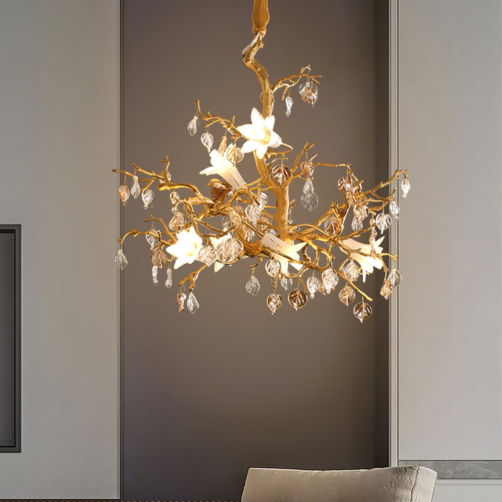 VERITY BLOOMING CRYSTAL CANDELABRA