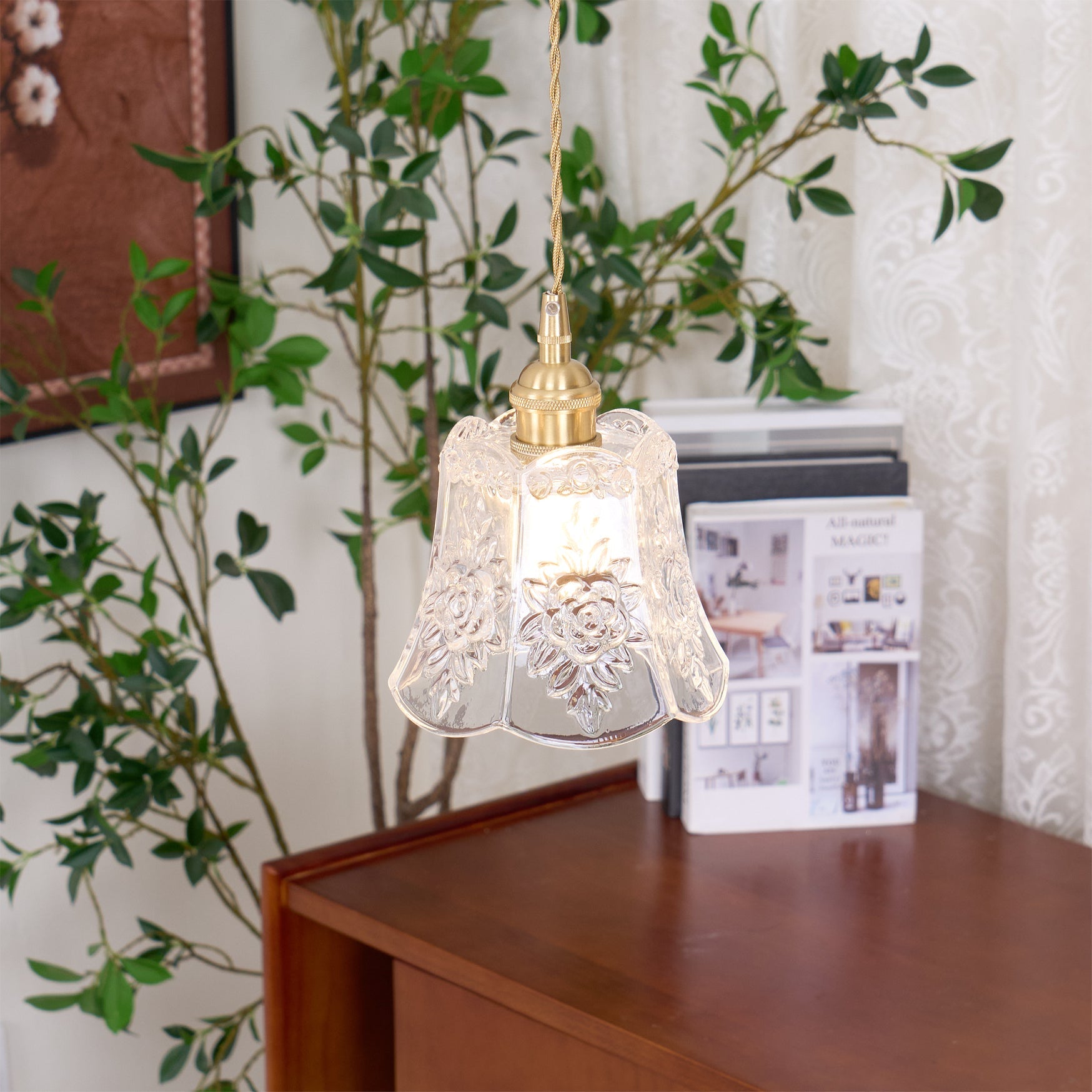 FLORENCE PETAL CRYSTAL HANGING LAMP