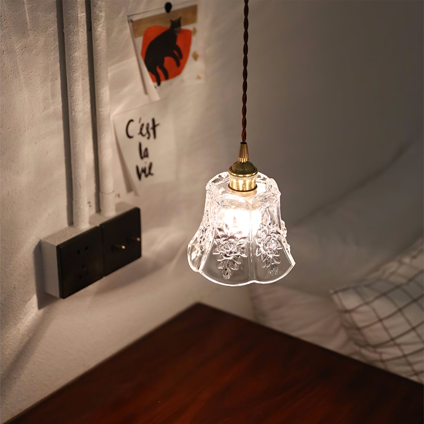 FLORENCE PETAL CRYSTAL HANGING LAMP