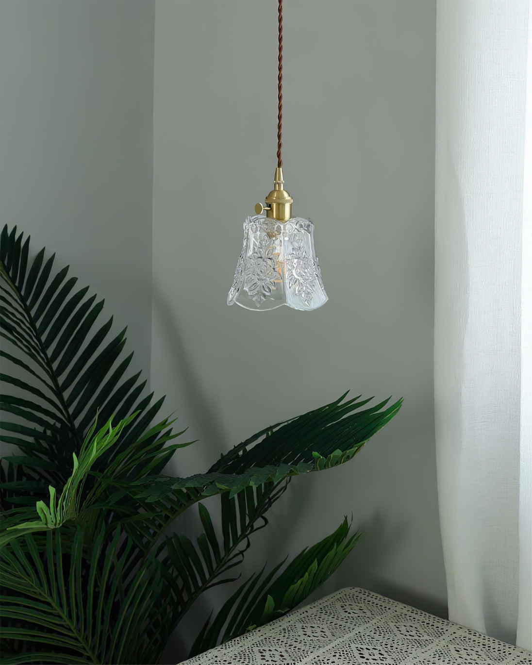 FLORENCE PETAL CRYSTAL HANGING LAMP