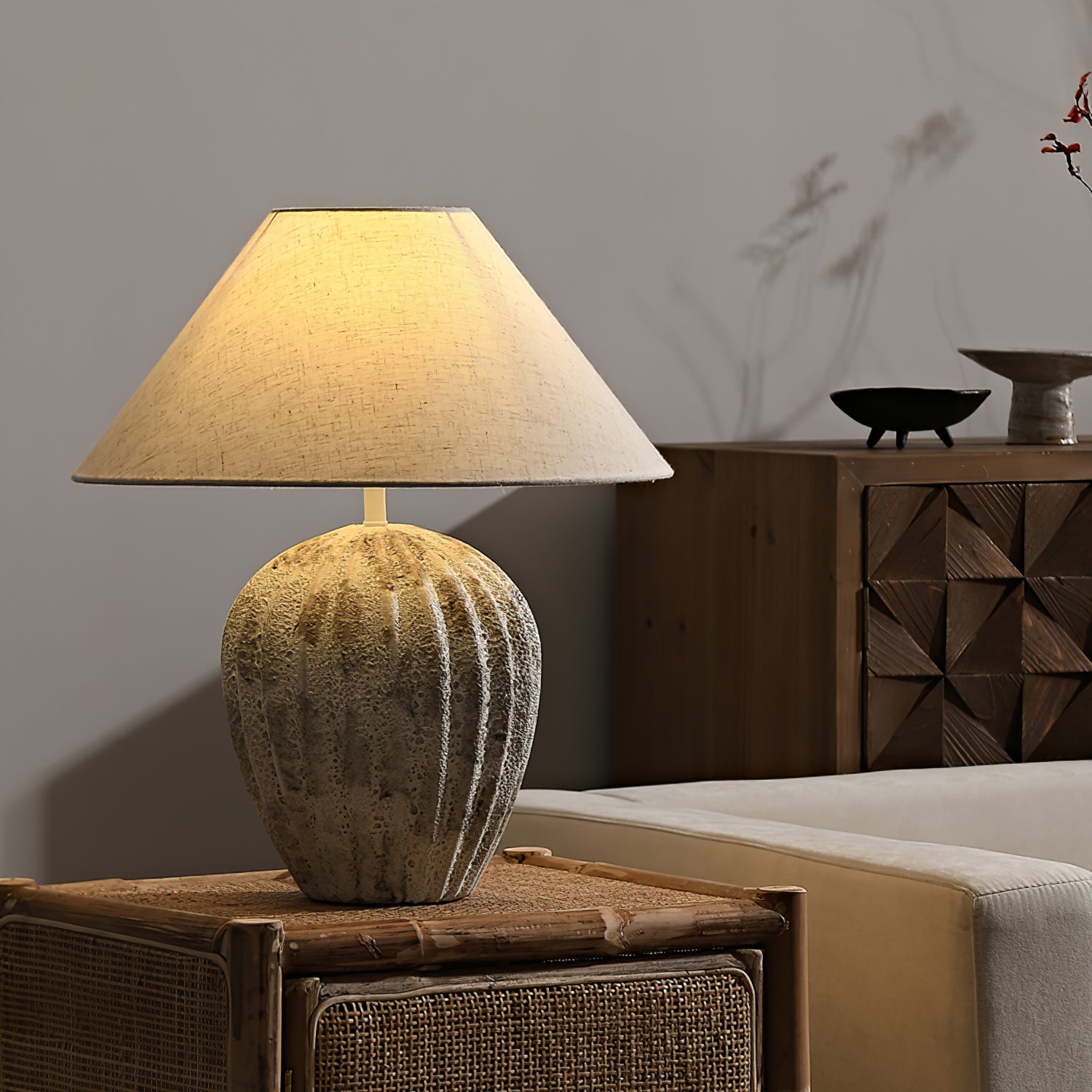 WINTHROP RIBBED CERAMIC ILLUMINATOR