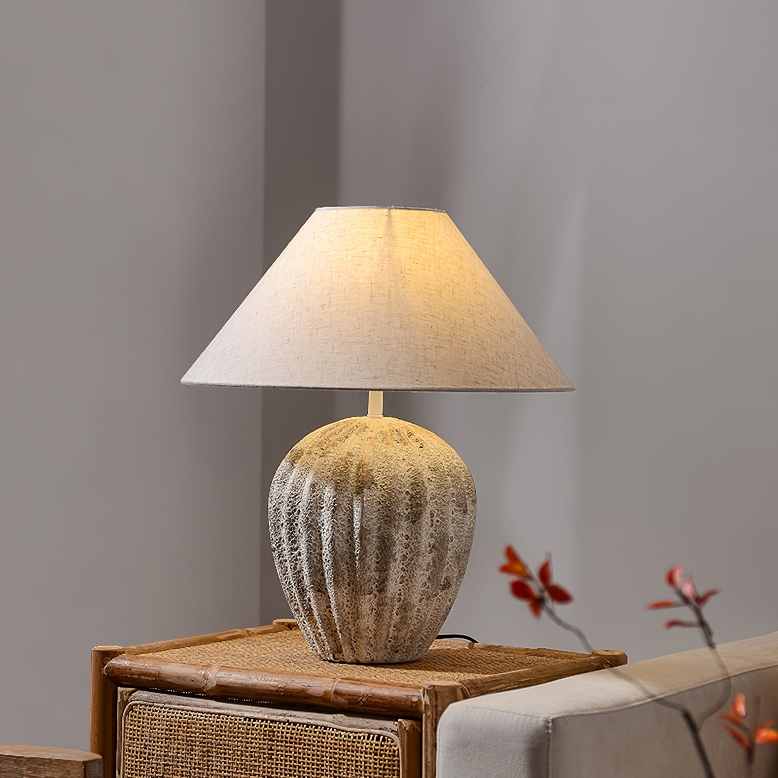 WINTHROP RIBBED CERAMIC ILLUMINATOR