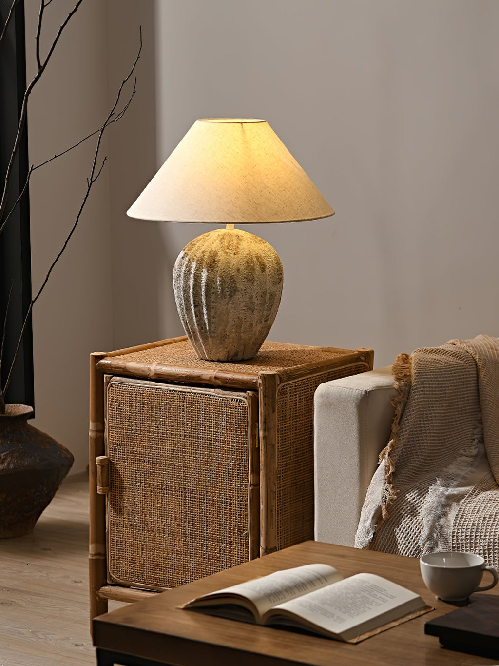 WINTHROP RIBBED CERAMIC ILLUMINATOR