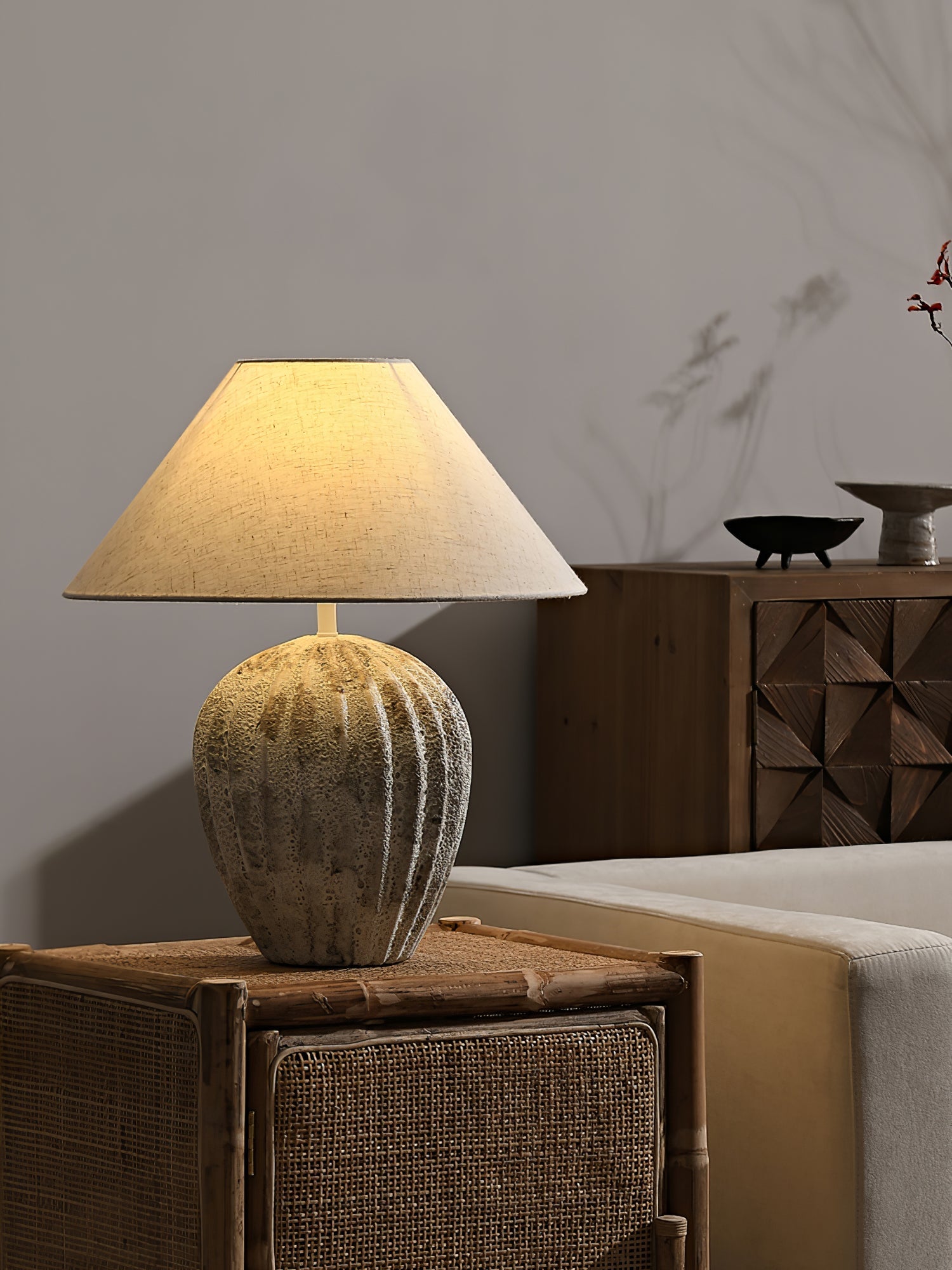 WINTHROP RIBBED CERAMIC ILLUMINATOR