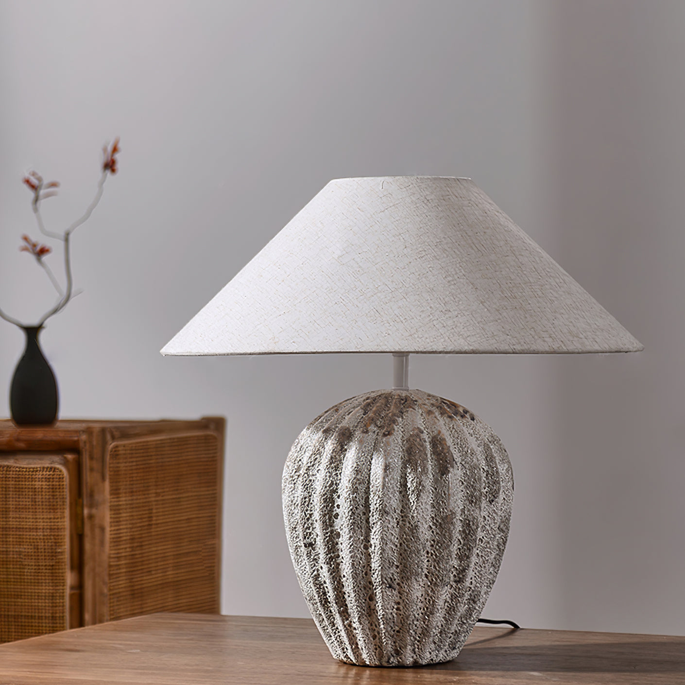 WINTHROP RIBBED CERAMIC ILLUMINATOR