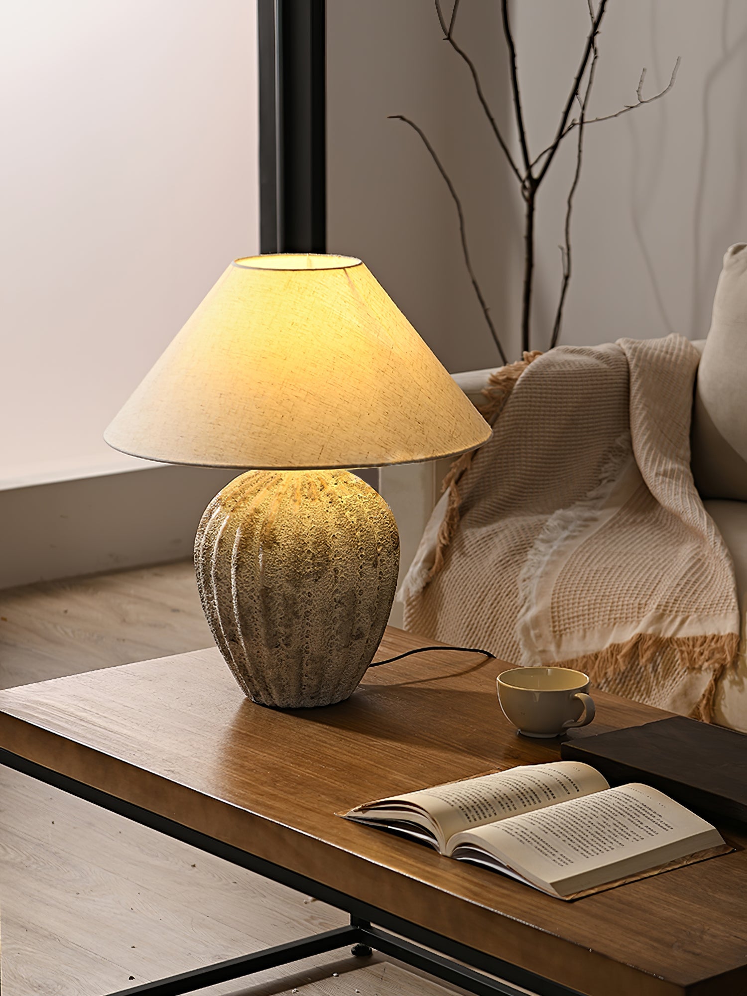 WINTHROP RIBBED CERAMIC ILLUMINATOR