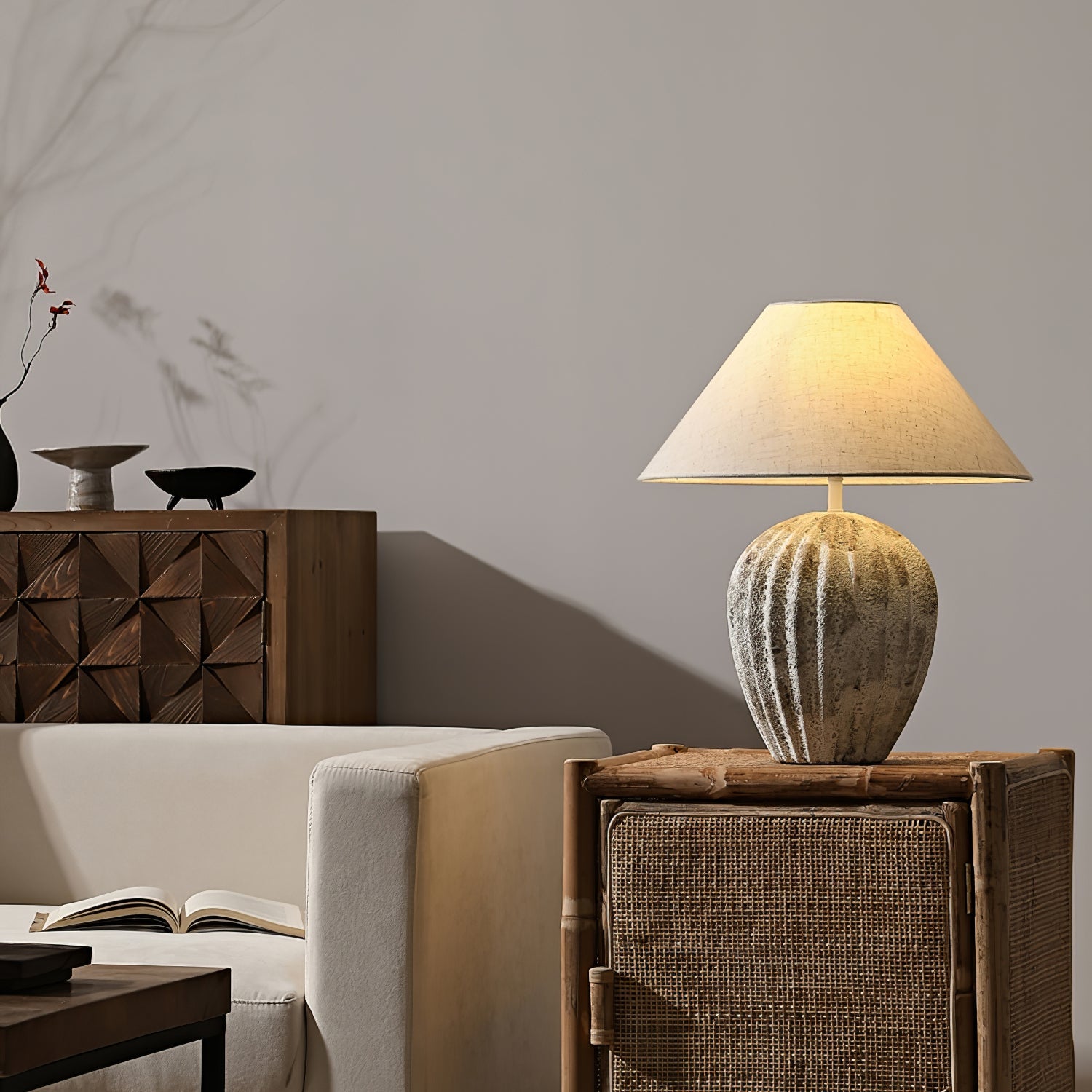 WINTHROP RIBBED CERAMIC ILLUMINATOR