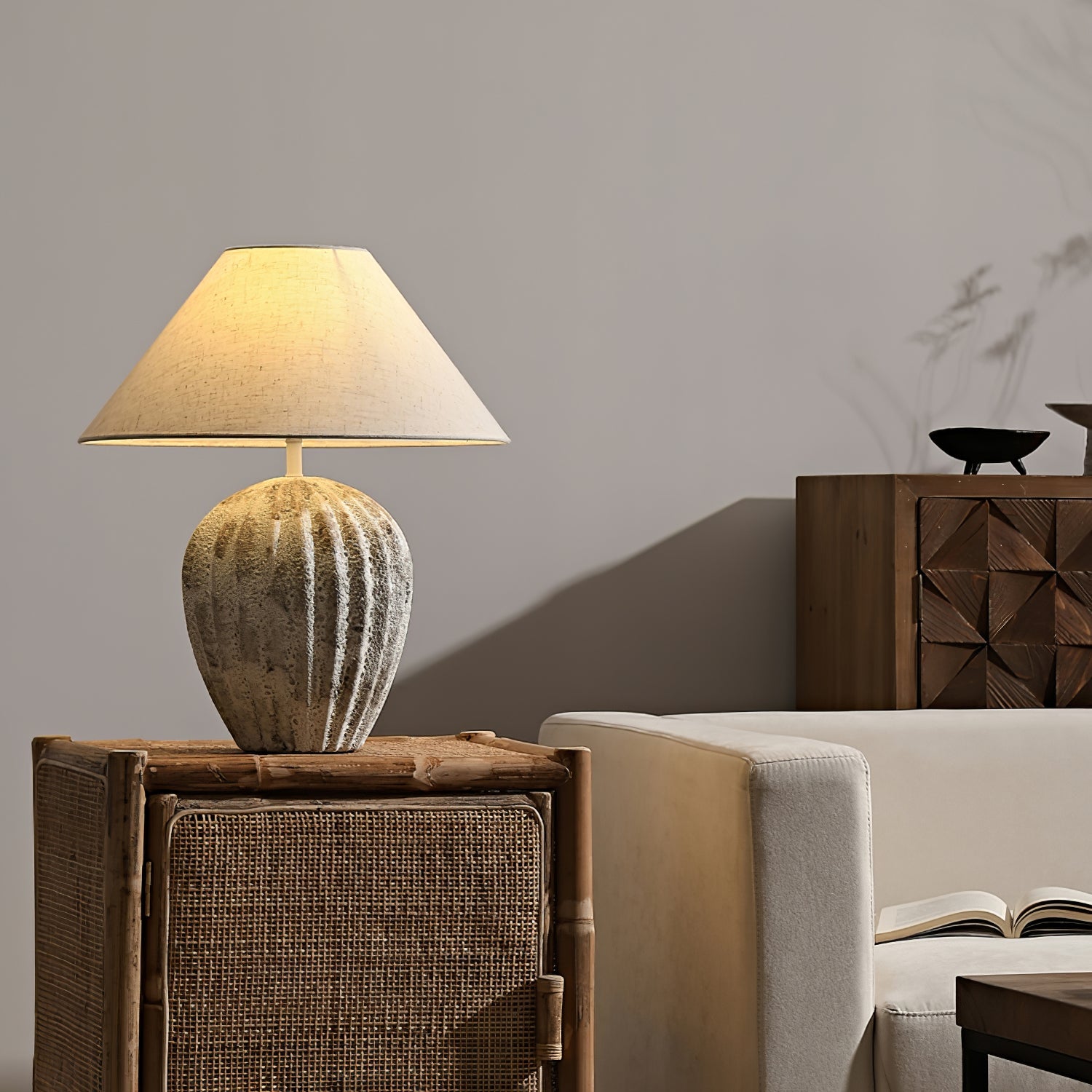 WINTHROP RIBBED CERAMIC ILLUMINATOR