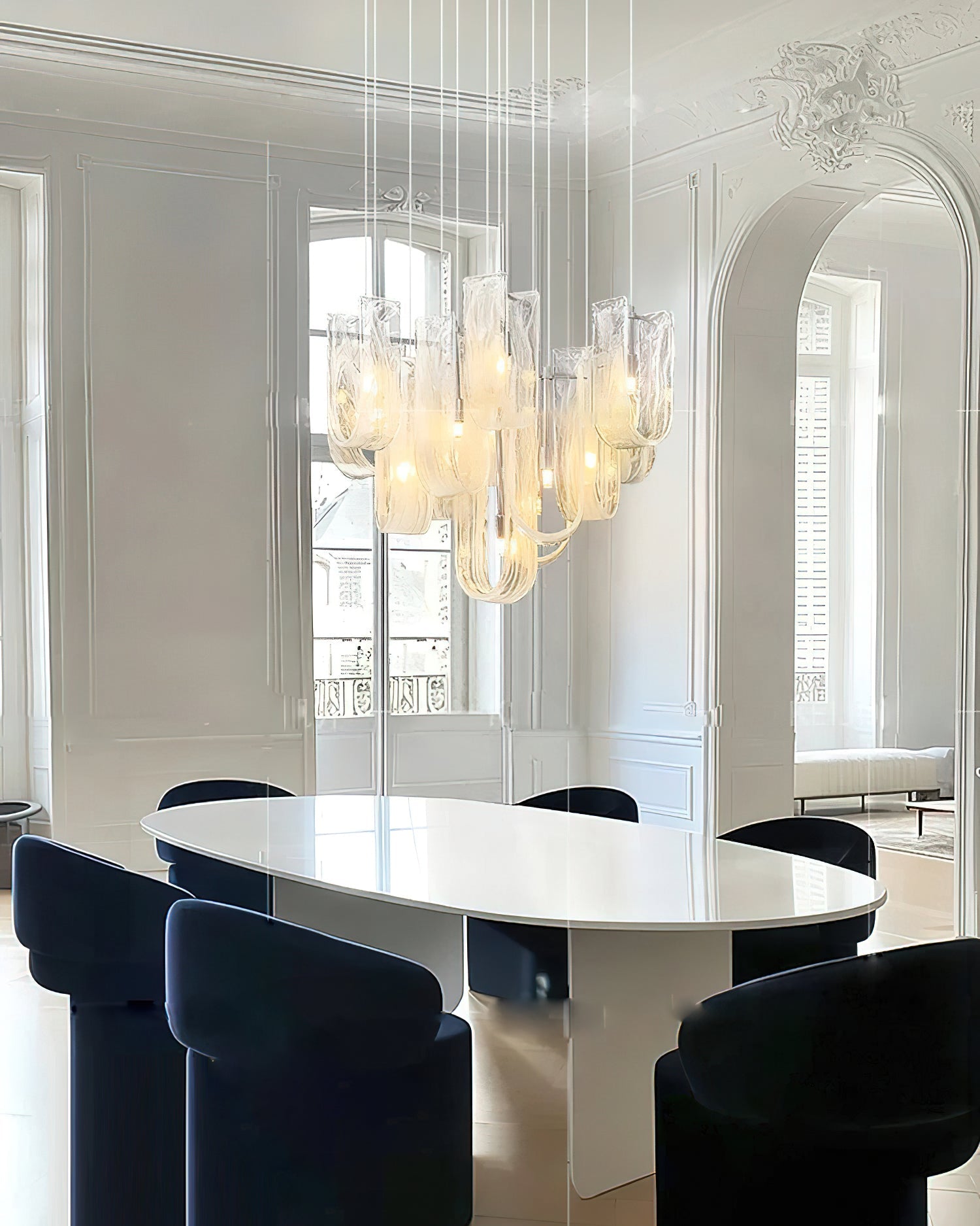VANDERBILT CRYSTAL TEARDROP LUMINAIRE