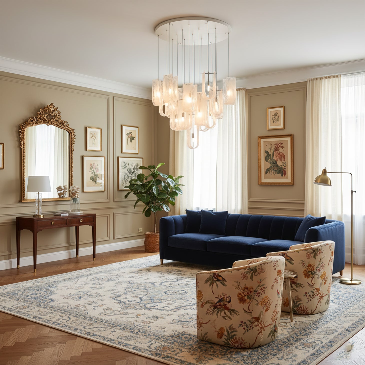 VANDERBILT CRYSTAL TEARDROP LUMINAIRE